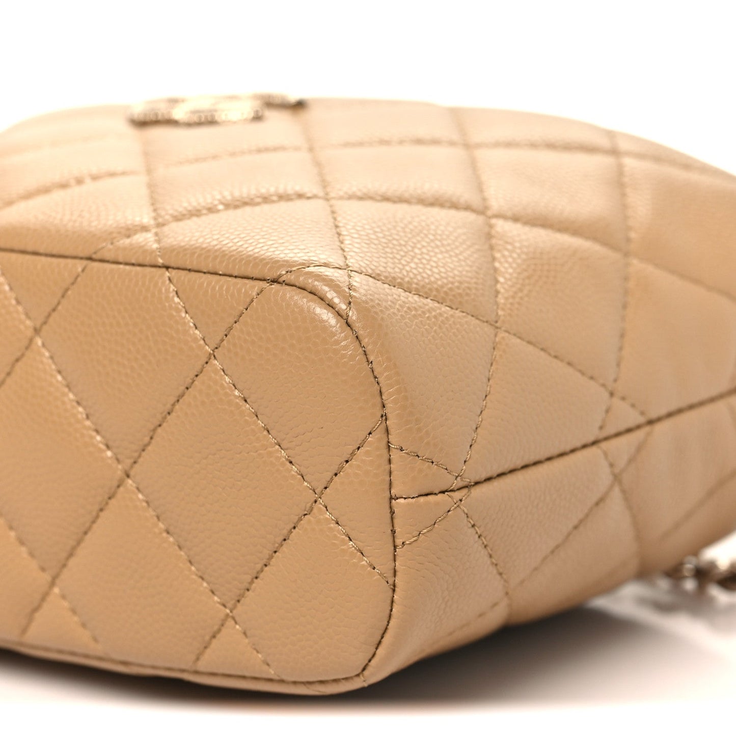 Caviar Quilted Hobo Dark Beige