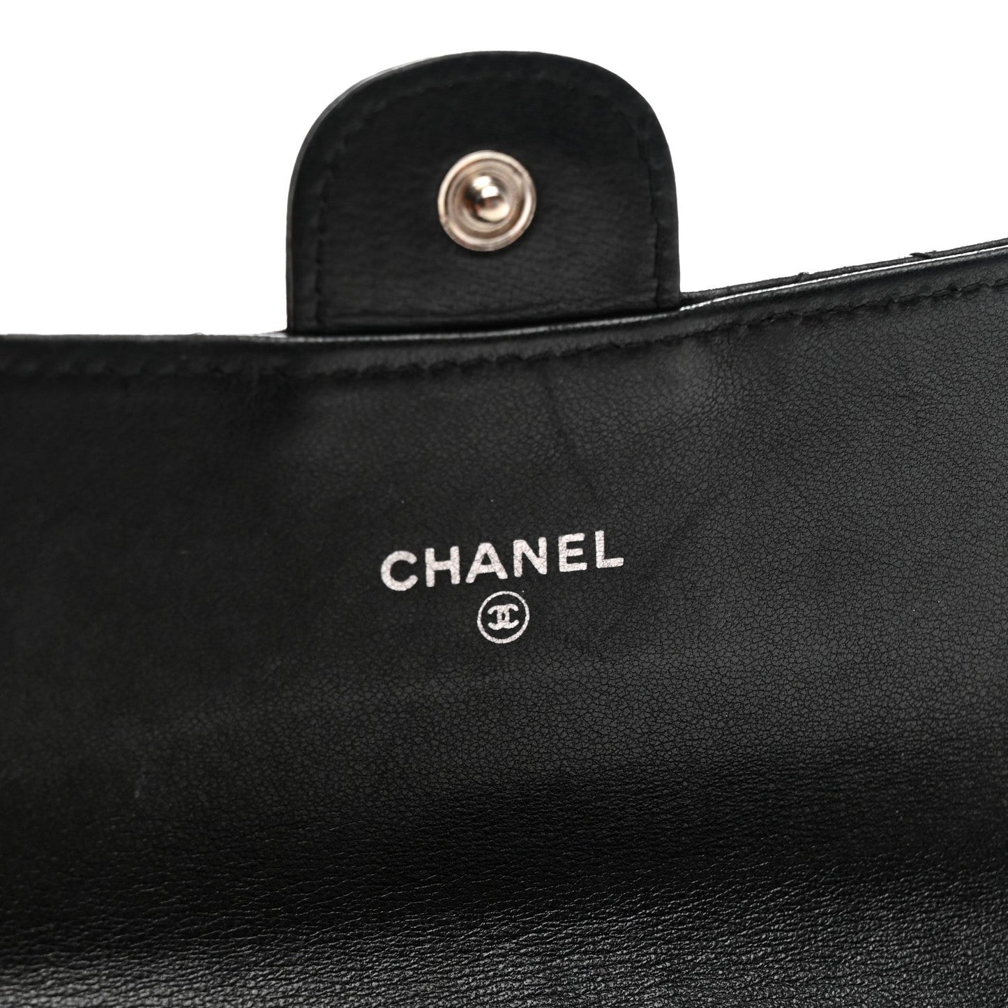Lambskin Quilted Medium Flap Wallet Black