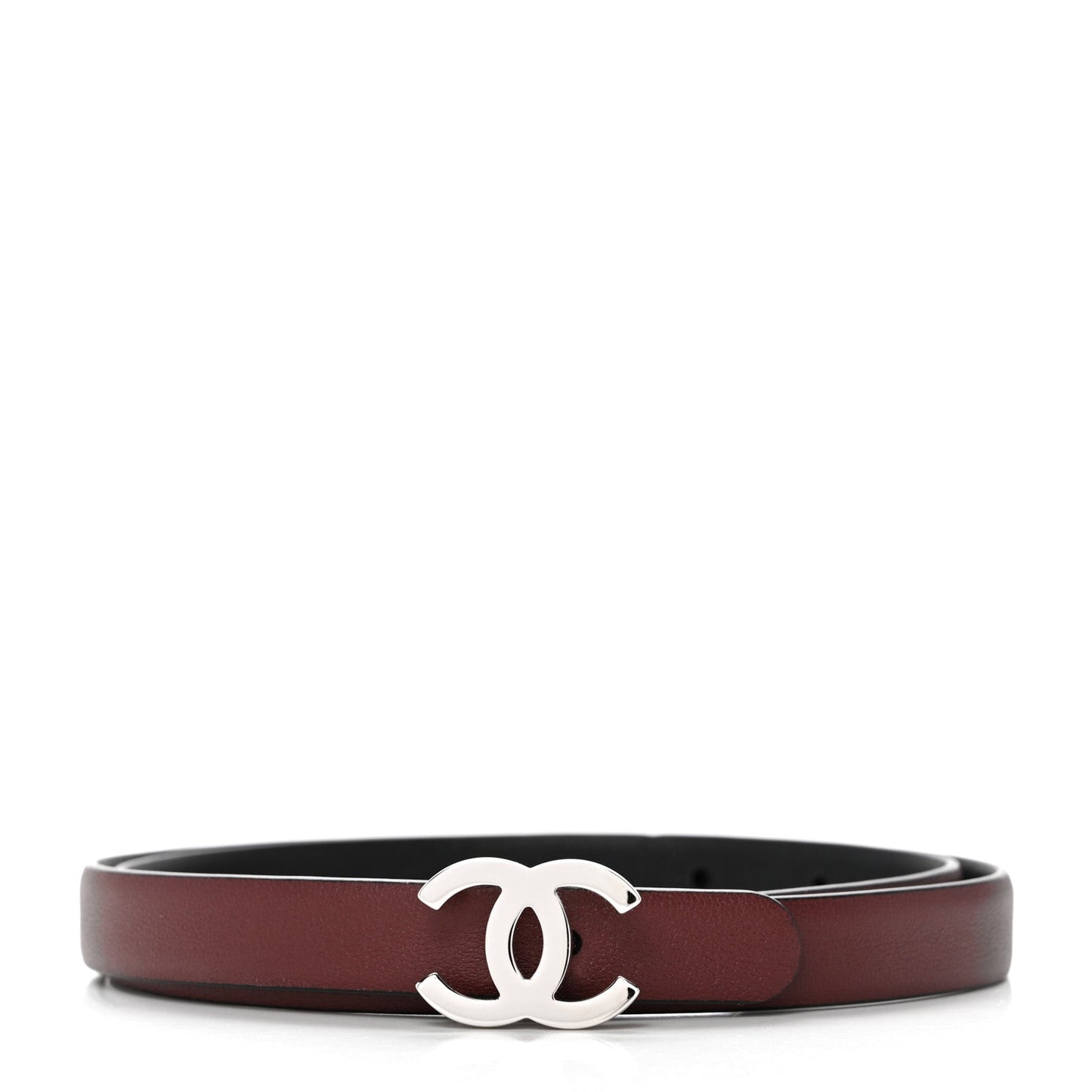 Calfskin CC Reversible Belt 70 28 Black Burgundy