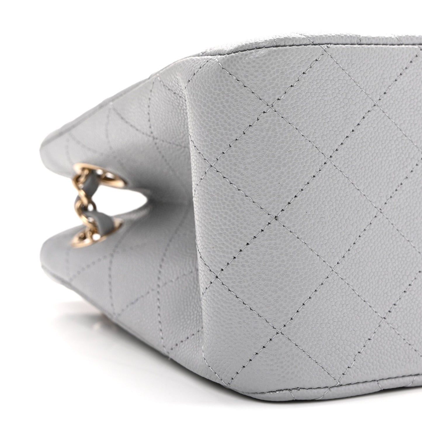 Caviar Quilted Mini Bucket Bag Grey