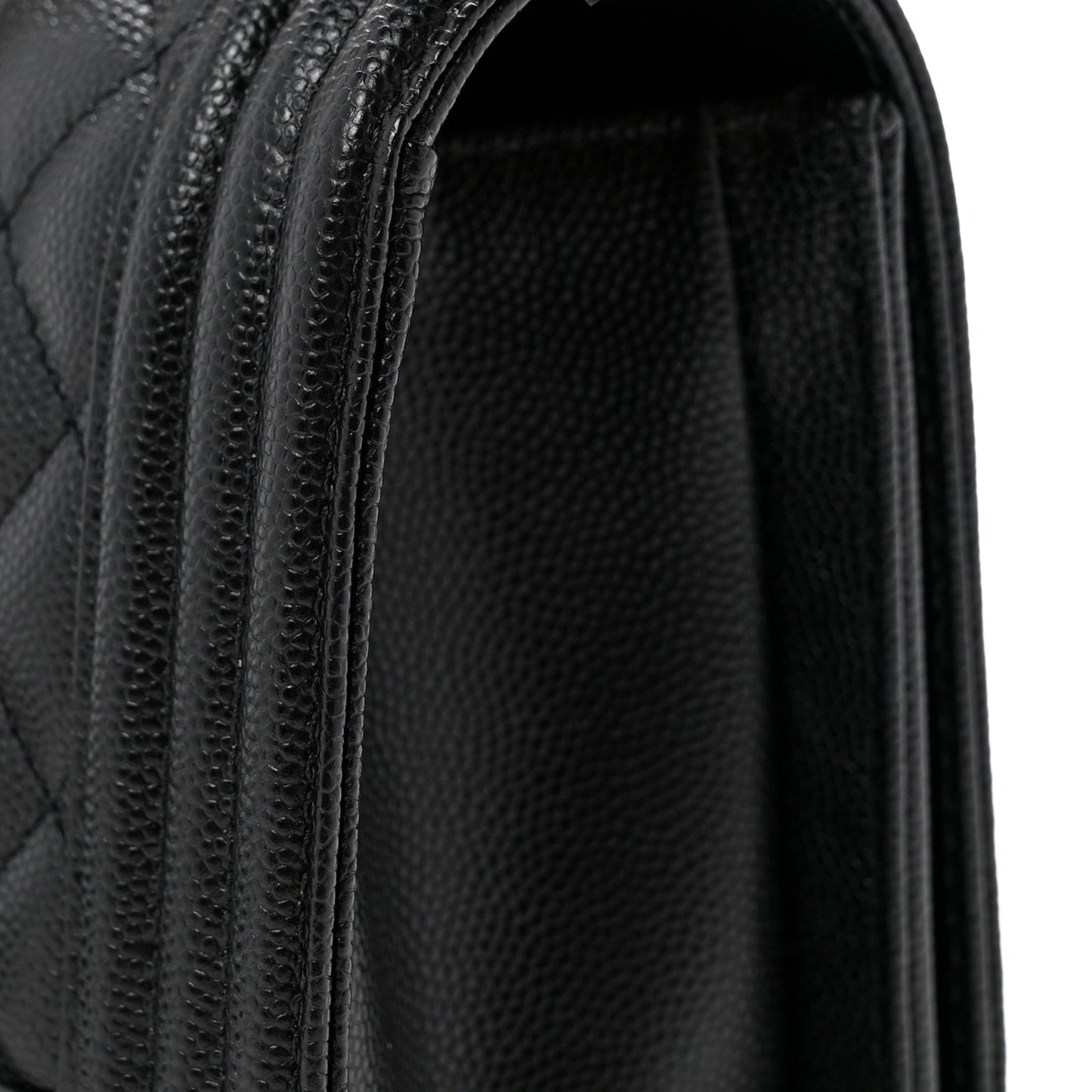 Caviar Quilted Small Boy Flap Black