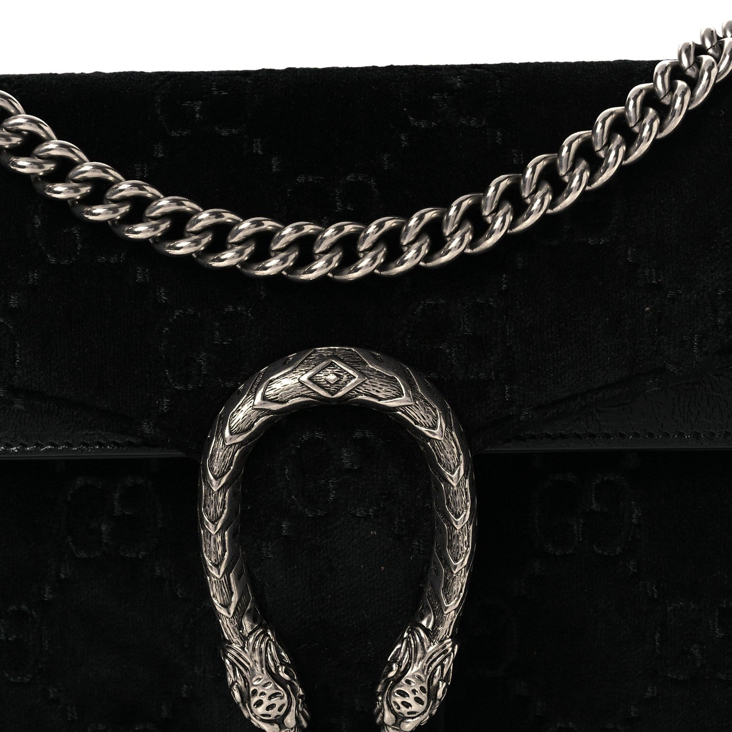 Velvet GG Monogram Small Dionysus Shoulder Bag Black