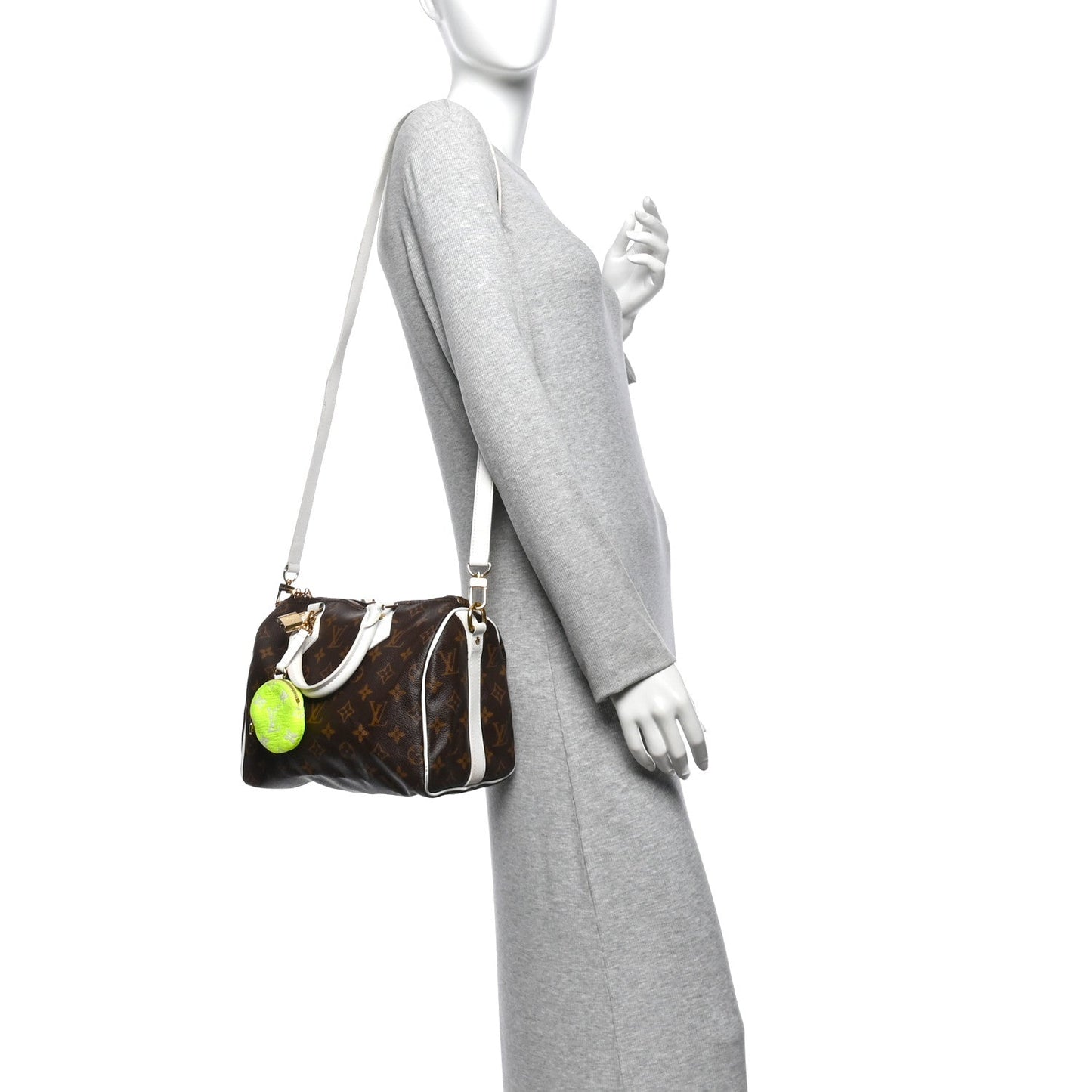 Monogram LV Match Speedy Bandouliere 25 White