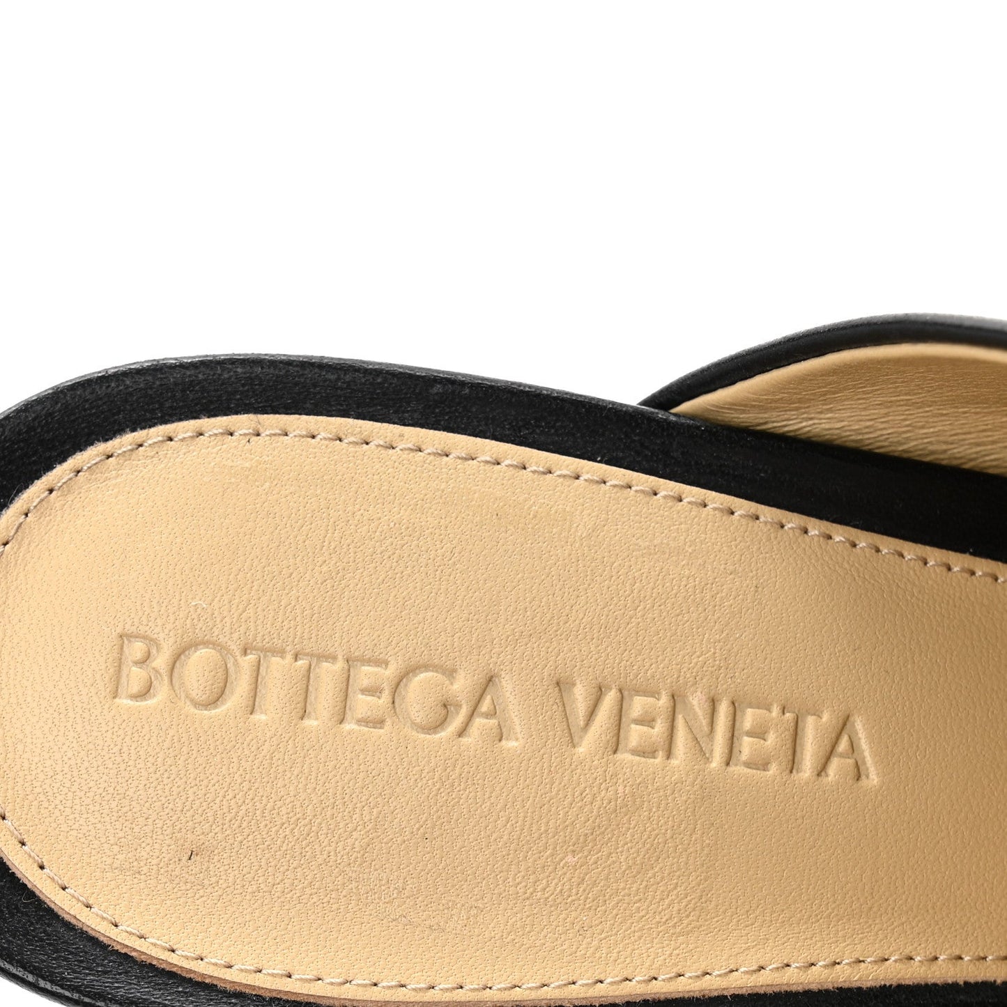 Lambskin Stretch Canalazzo Sandals 37.5 Black