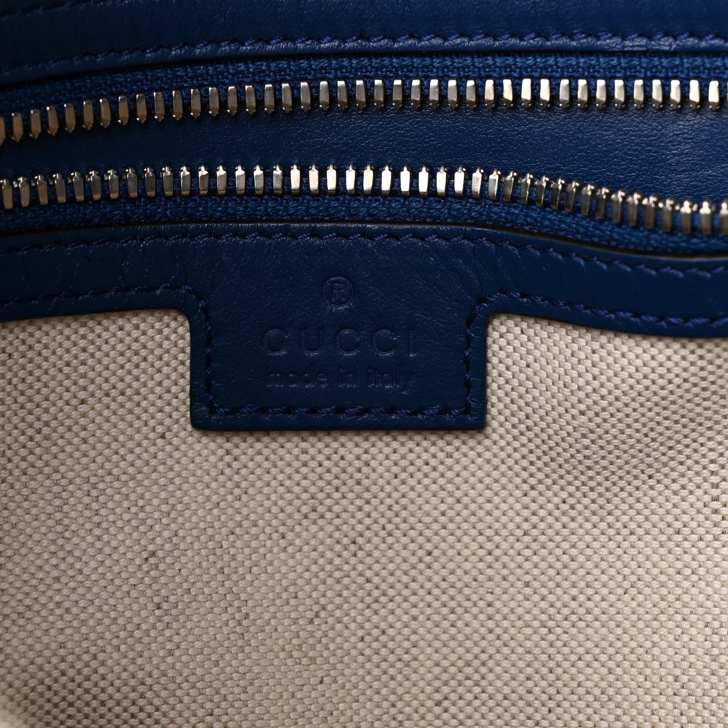 Calfskin GG Tennis Embossed Medium Wristlet Messenger Bag Intense Metal Blue