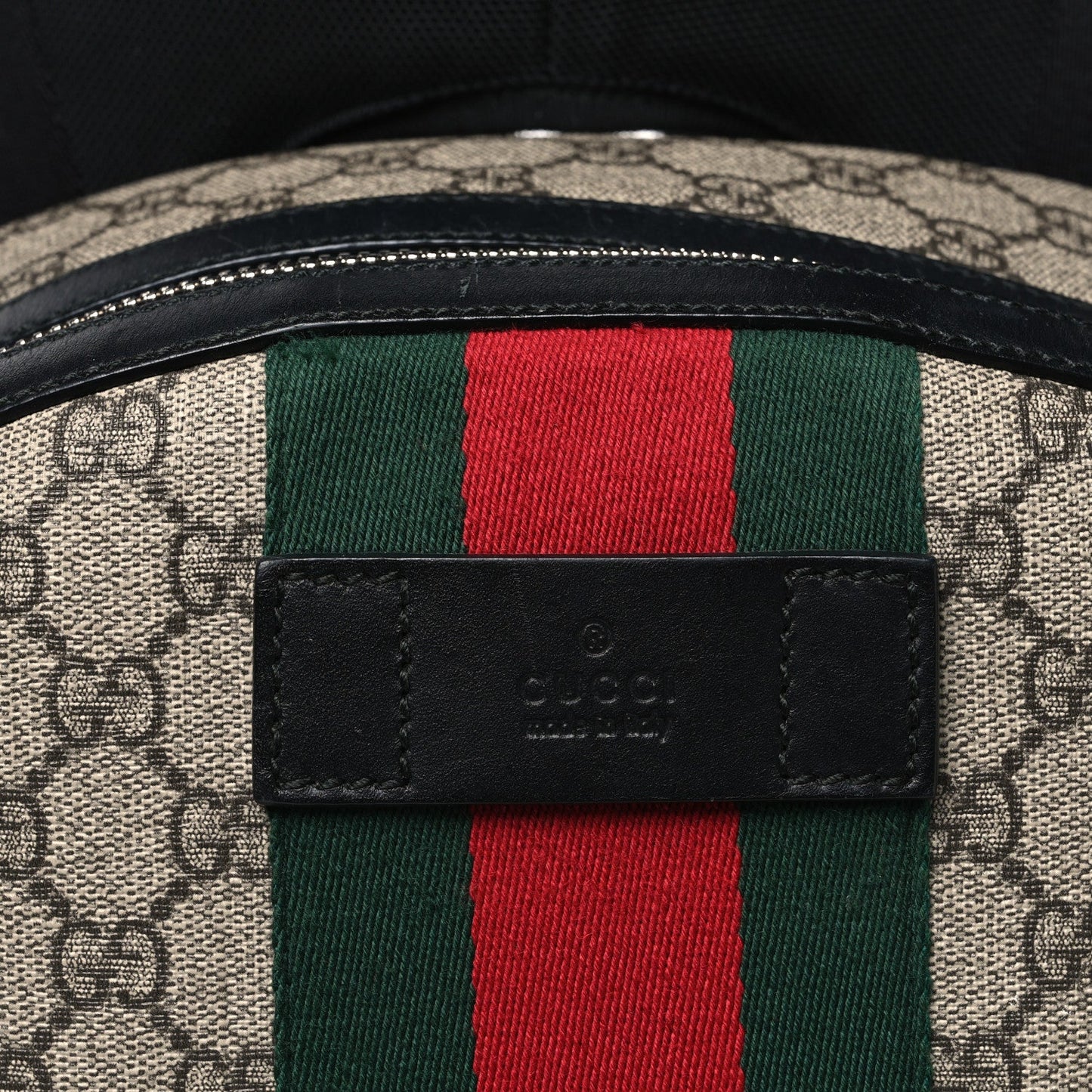 GG Supreme Monogram Web Dome Backpack Black