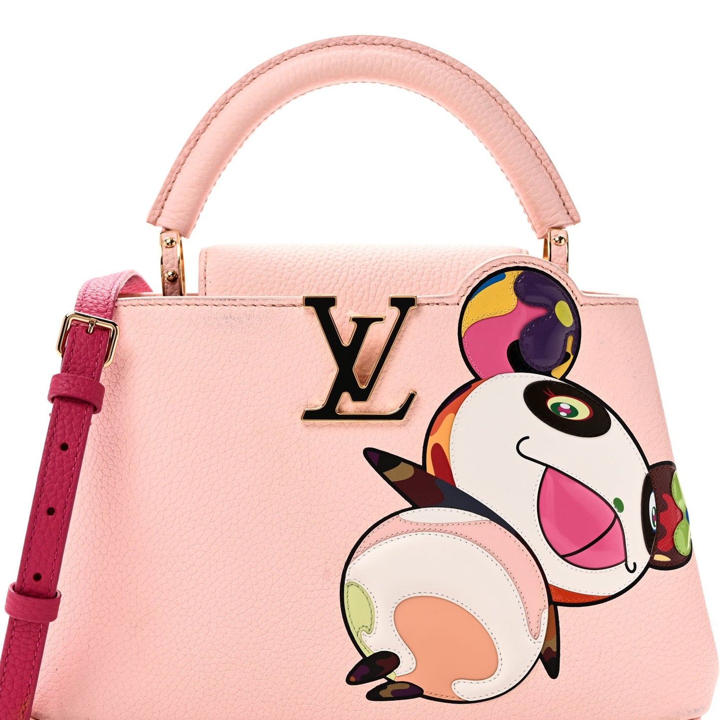 LV X TM Taurillon Superflat Panda Capucines BB Opal Pink