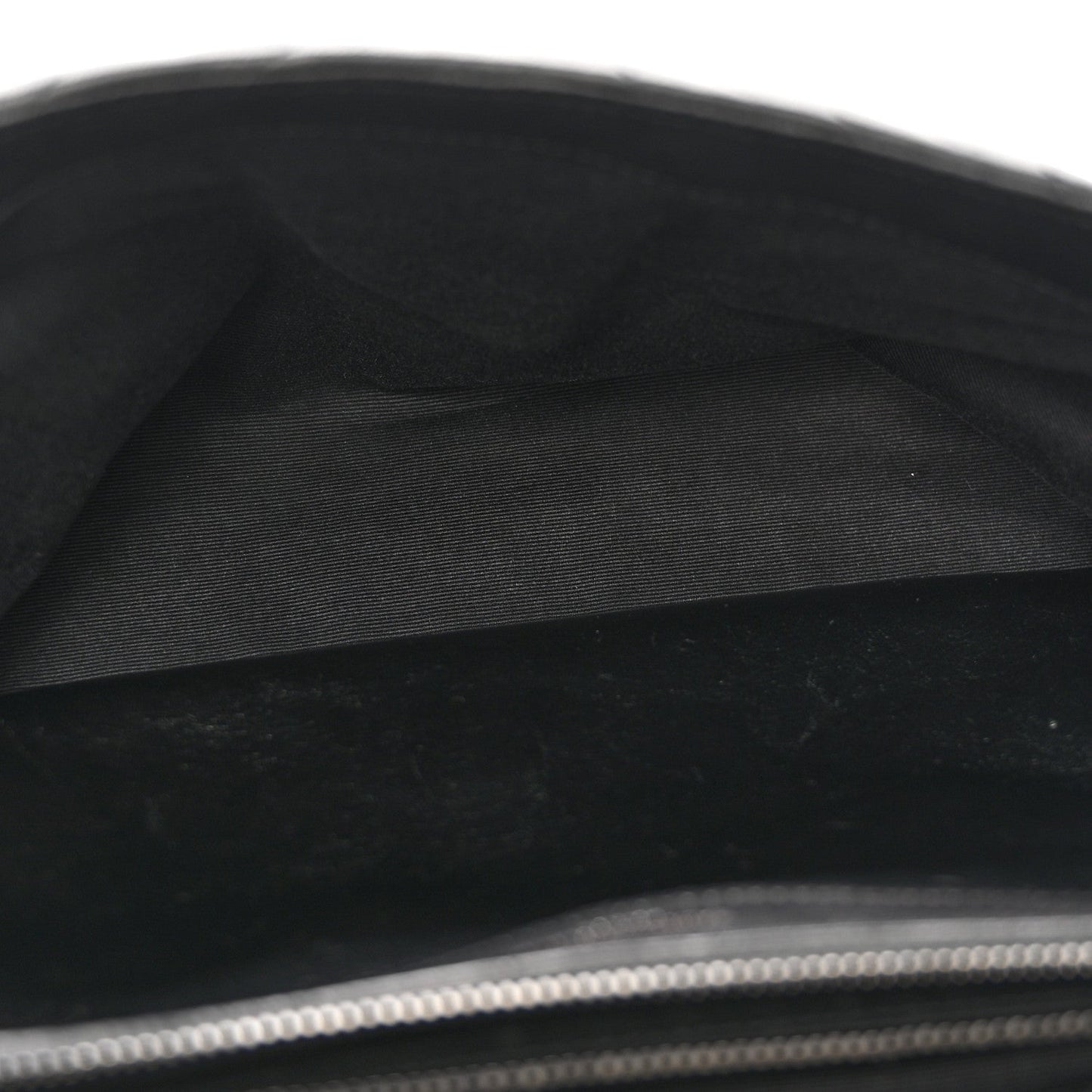 Sheepskin Matelasse Chevron Monogram Monochrome Large College Satchel Black