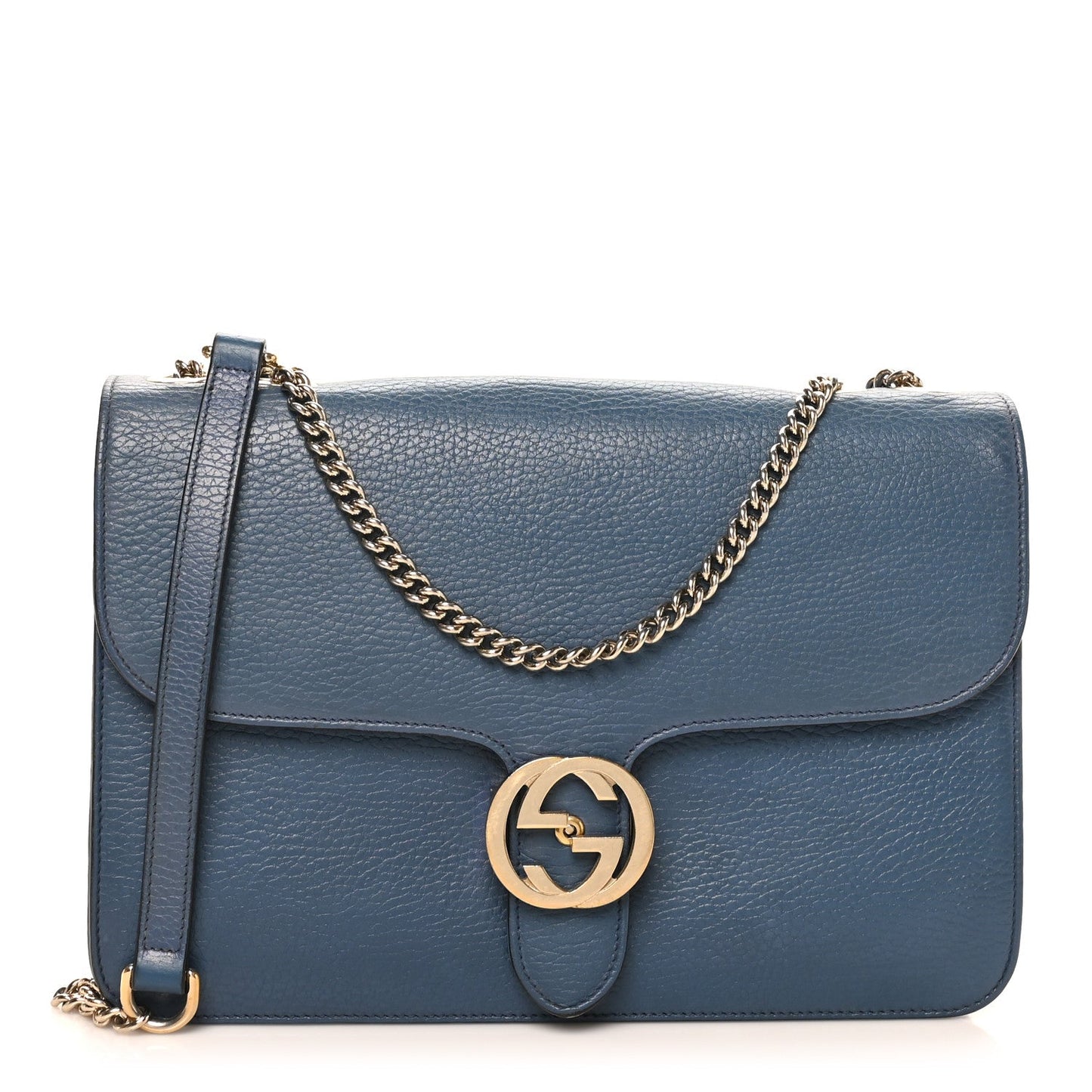 Dollar Calfskin Small Interlocking G Shoulder Bag Caspian