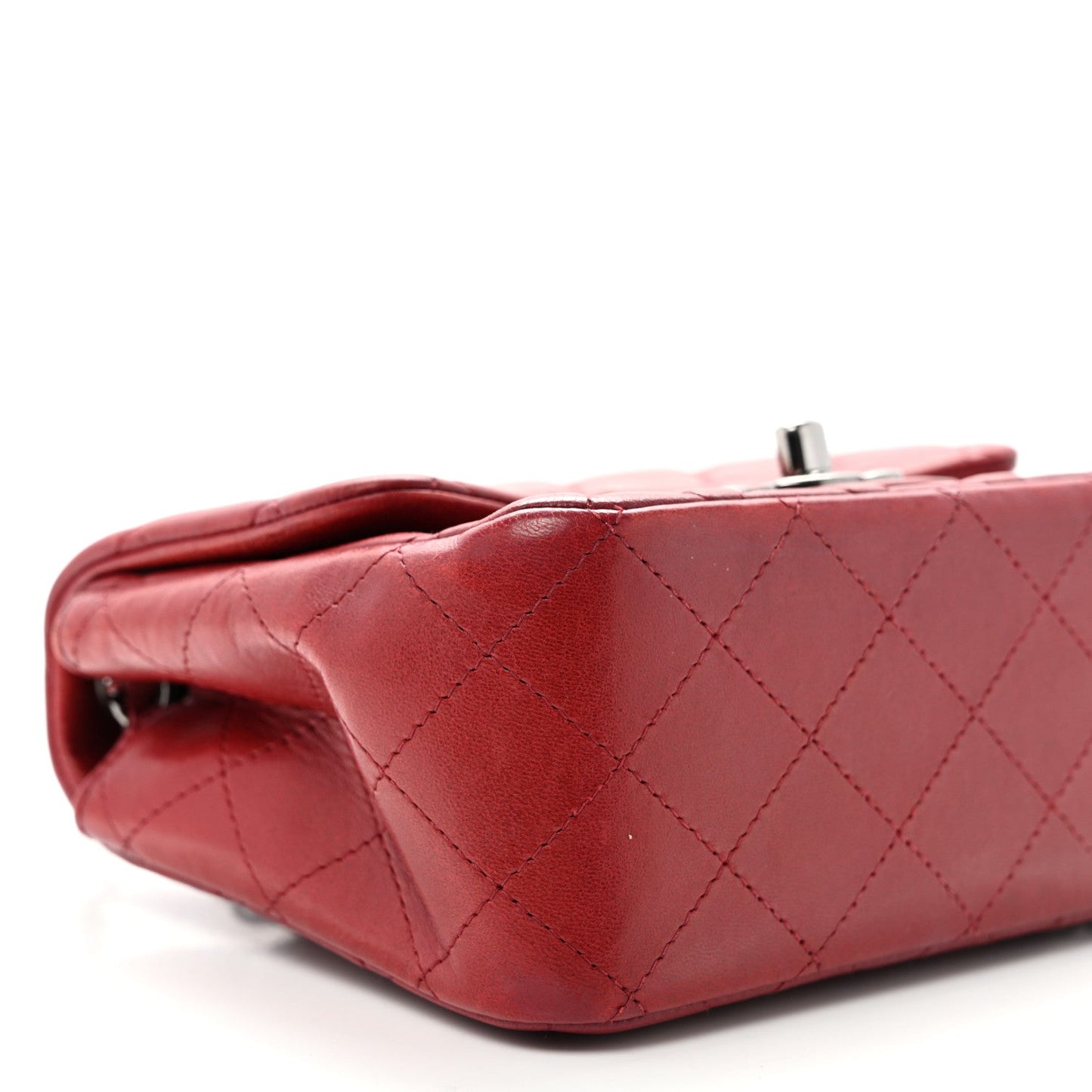 Lambskin Quilted Mini Square Flap Red
