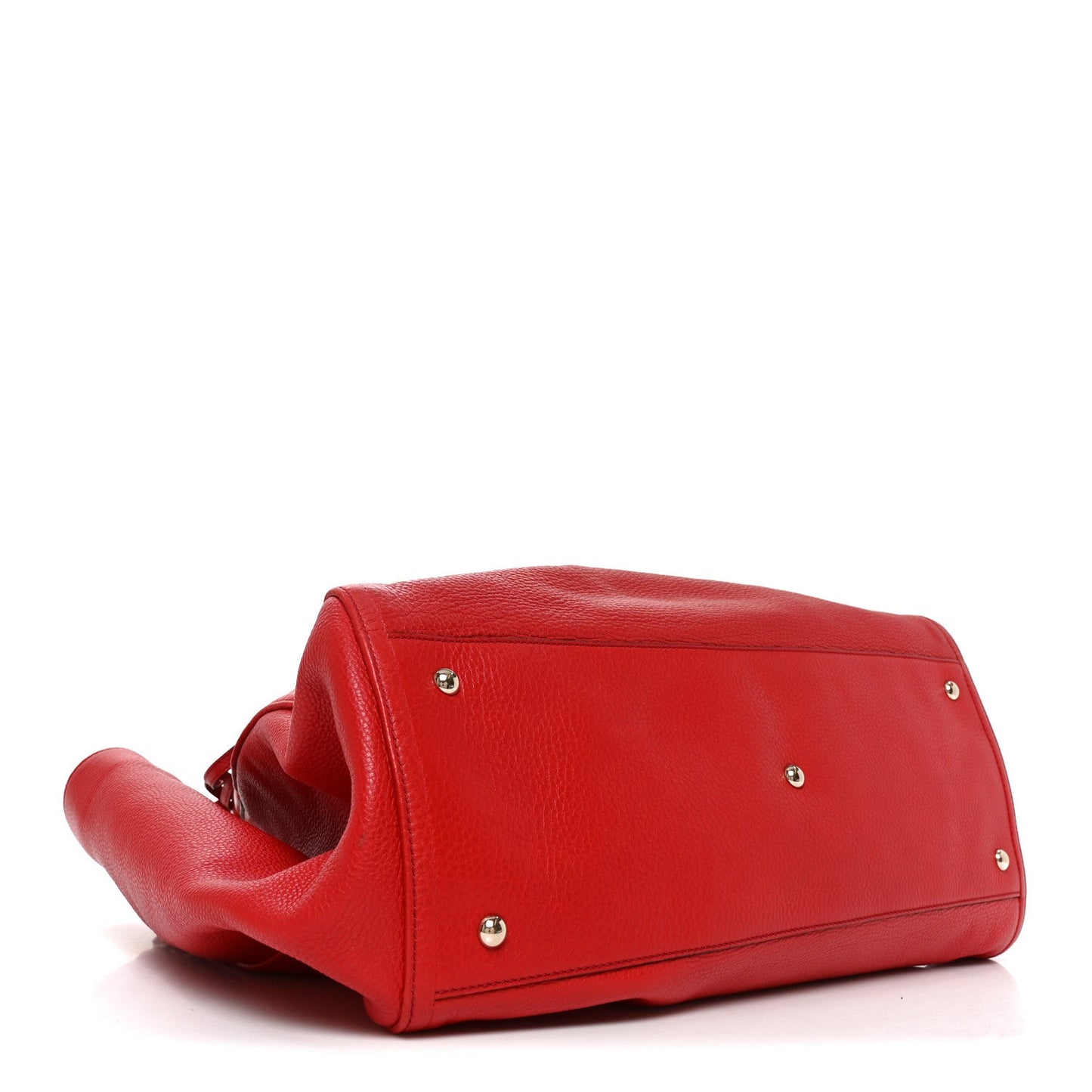 Pebbled Calfskin Large Soho Shoulder Bag Red