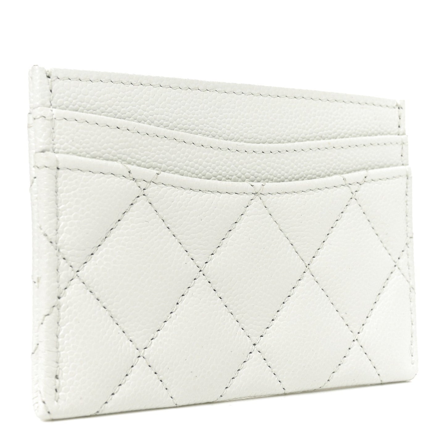 Caviar Quilted Card Holder Light Blue
