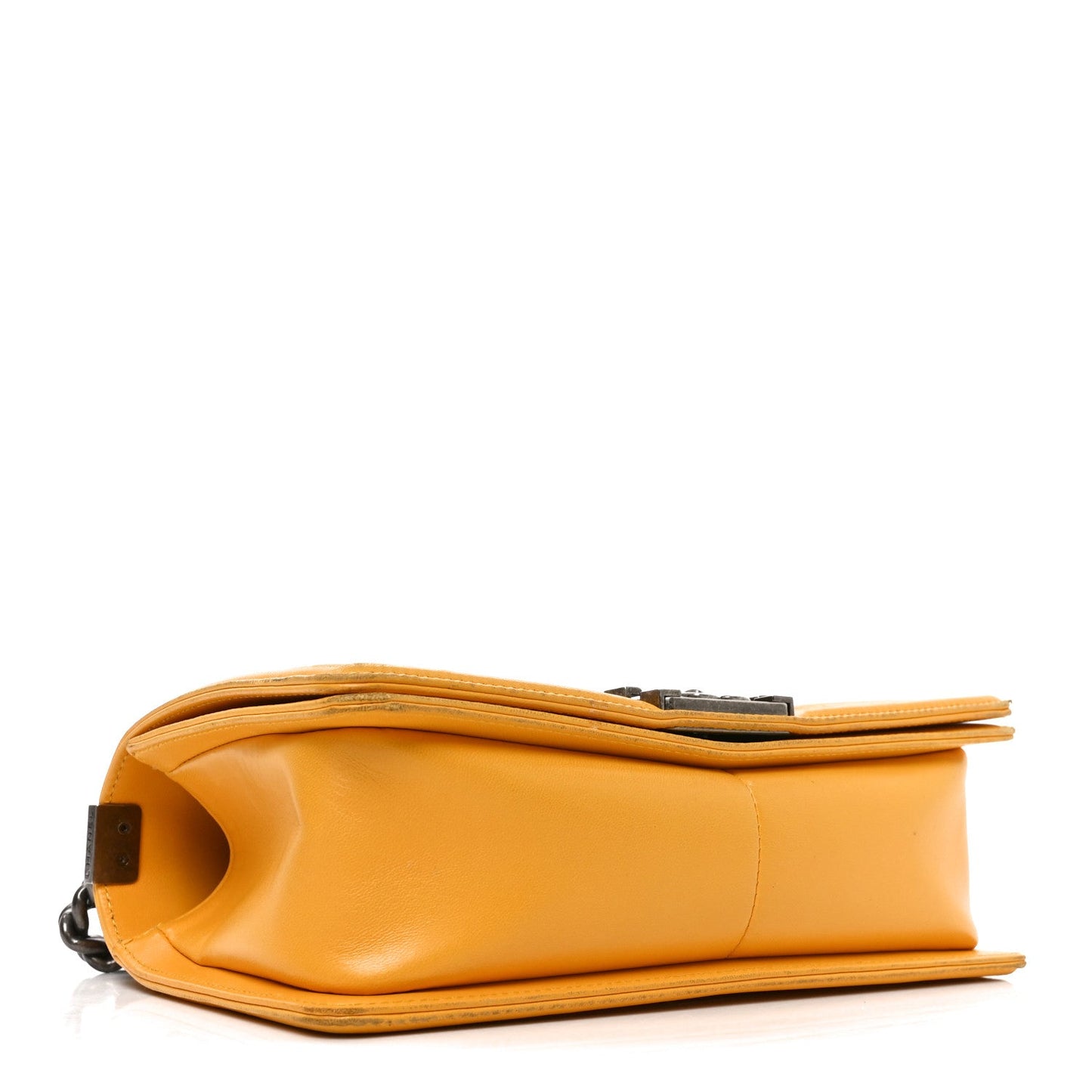 Lambskin Quilted Medium Boy Flap Yellow