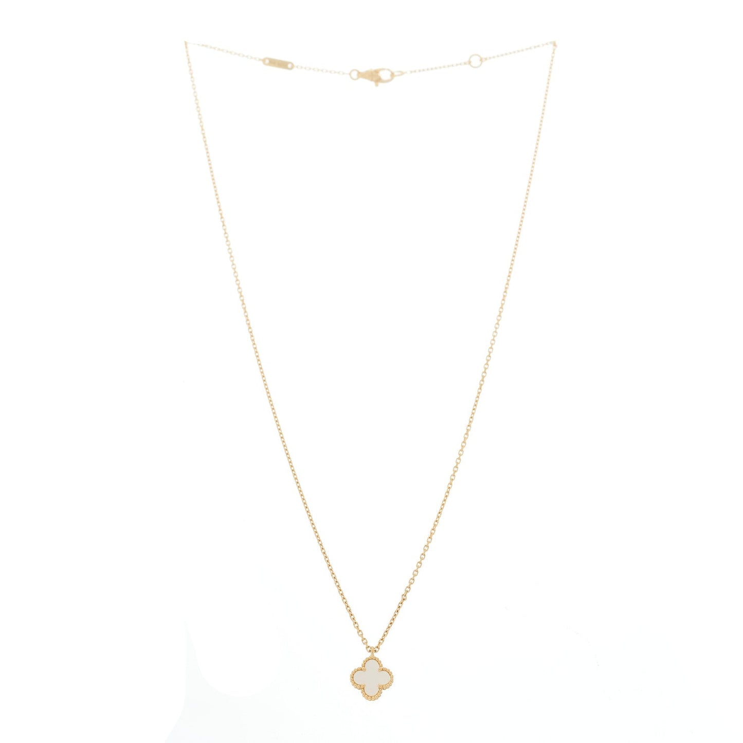 18K Yellow Gold Mother of Pearl Sweet Alhambra Pendant Necklace