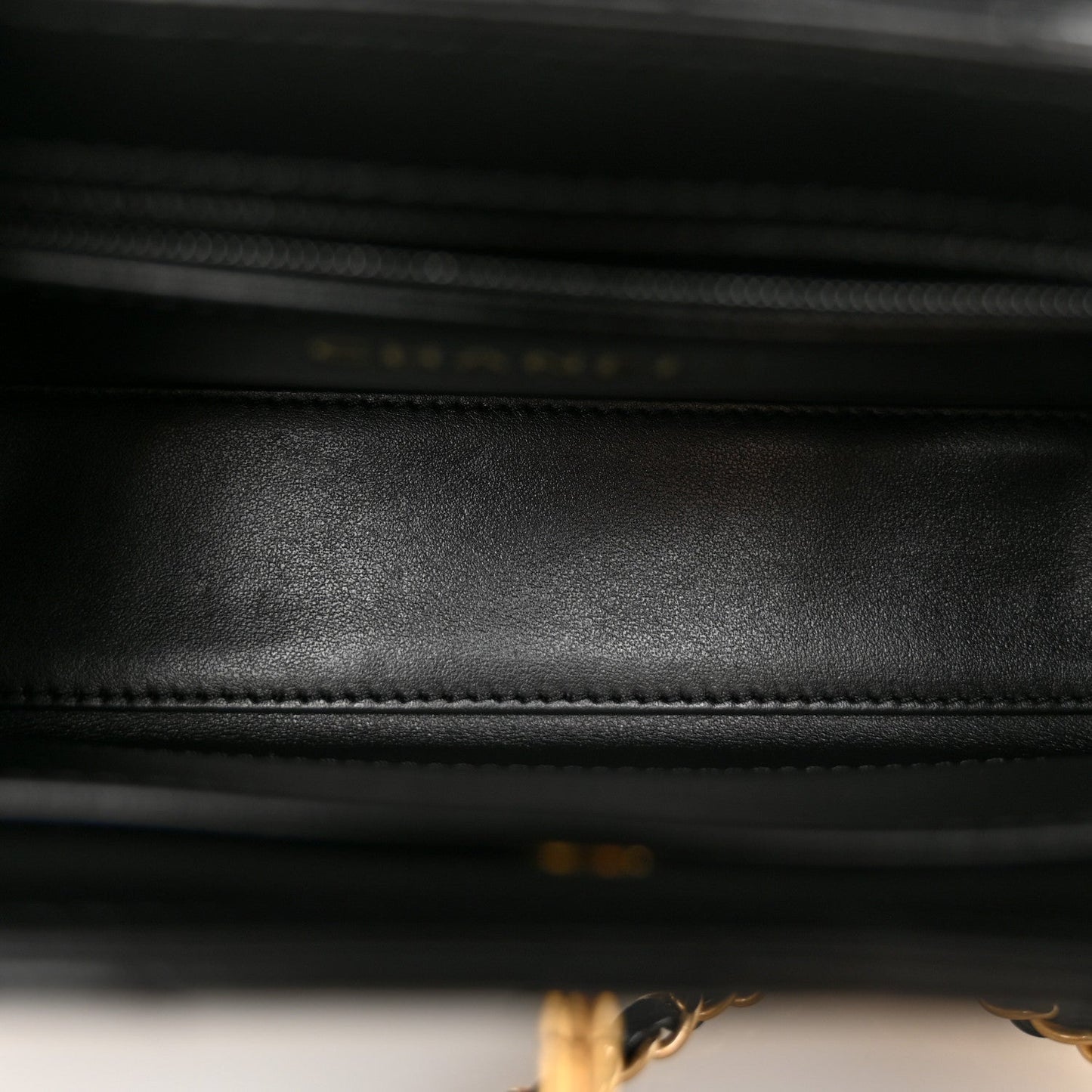 Shiny Aged Calfskin Quilted Nano Kelly Shopper Black