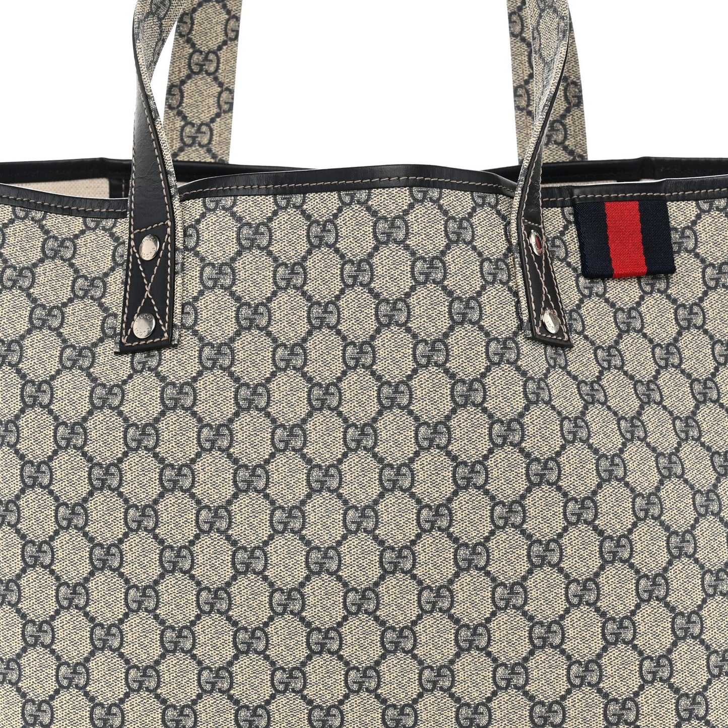GG Plus Monogram Medium Signature Web Loop Tote Navy