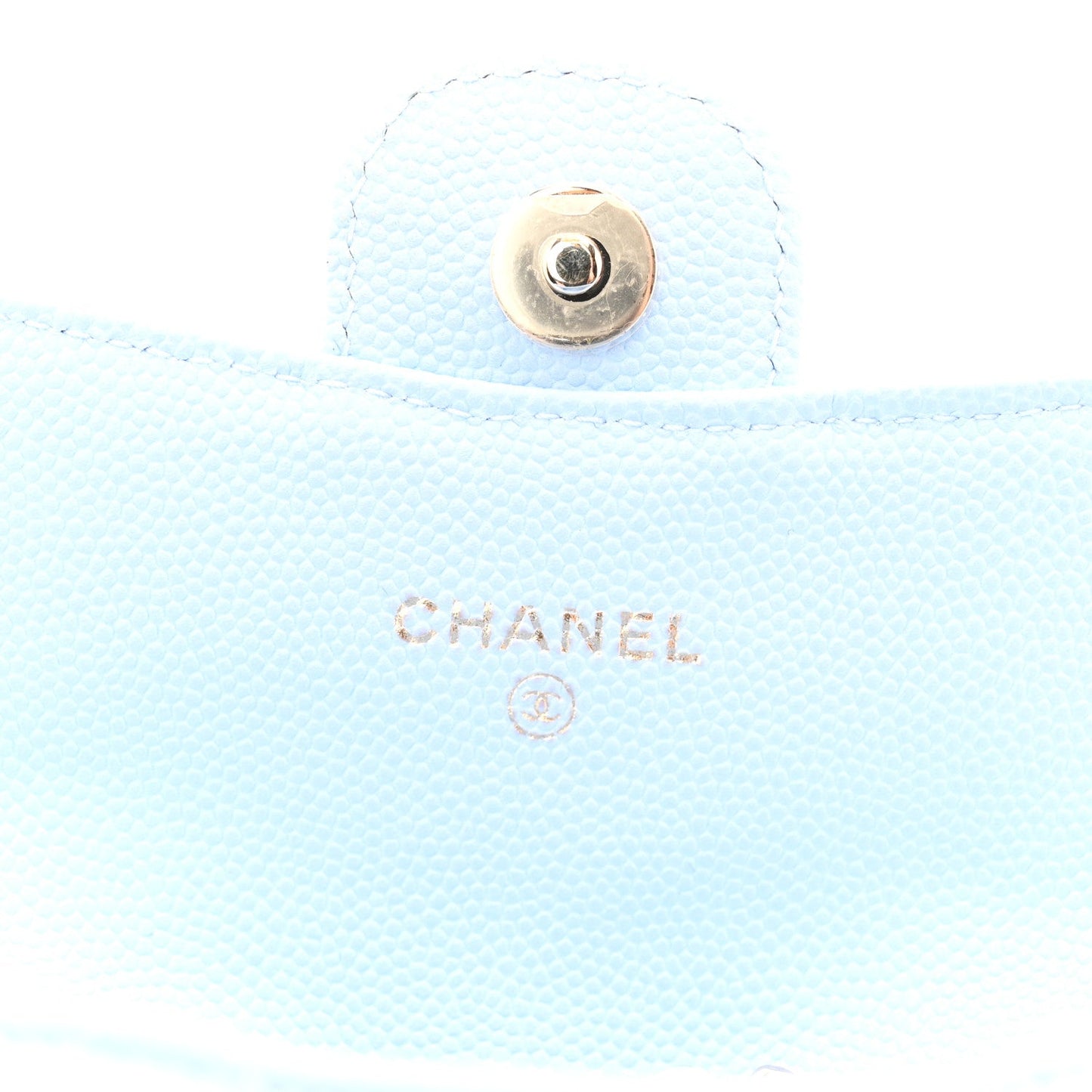 Caviar Quilted Flap Chain Waist Bag Light Blue
