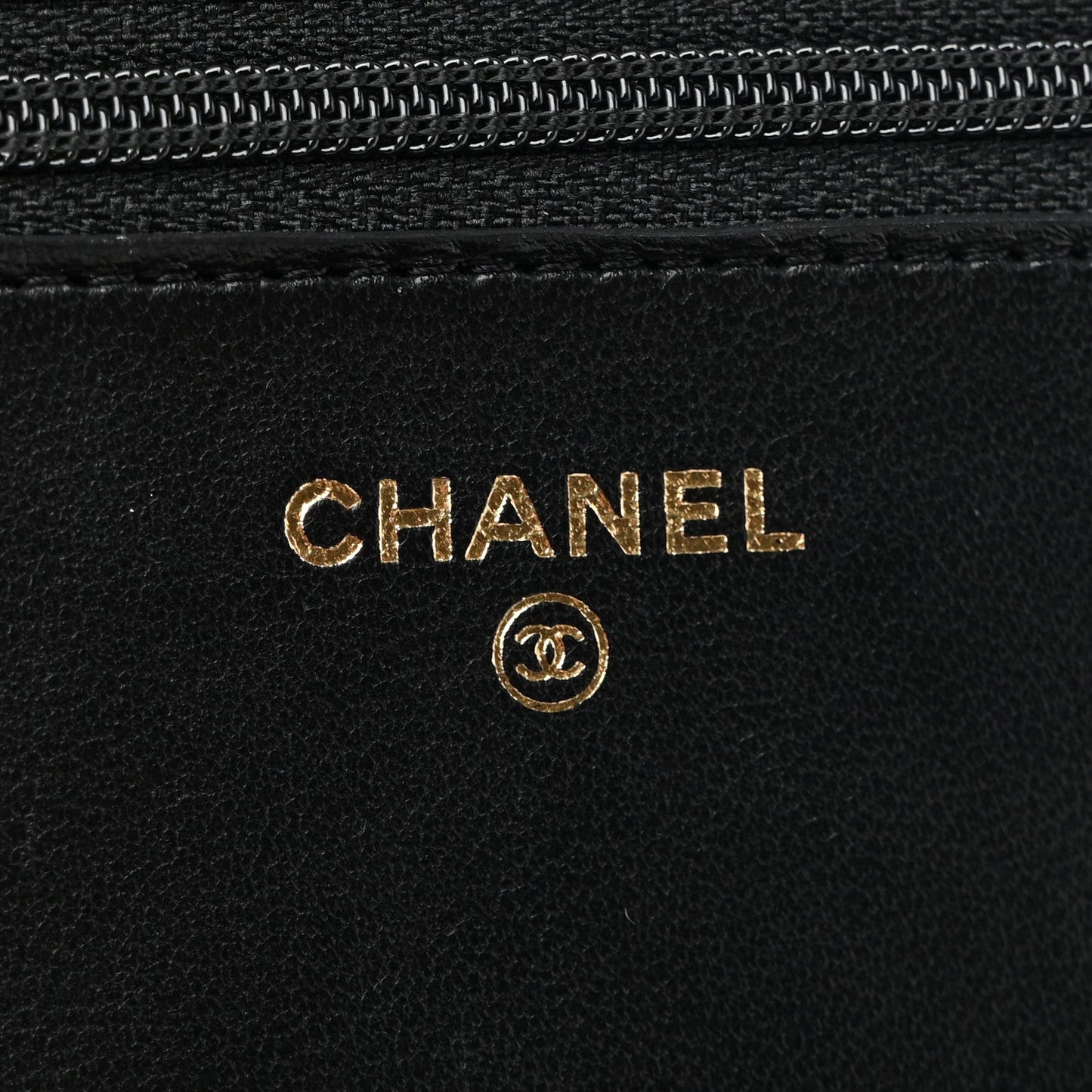 Lambskin Quilted CC Pearl Crush Wallet on Chain WOC Black