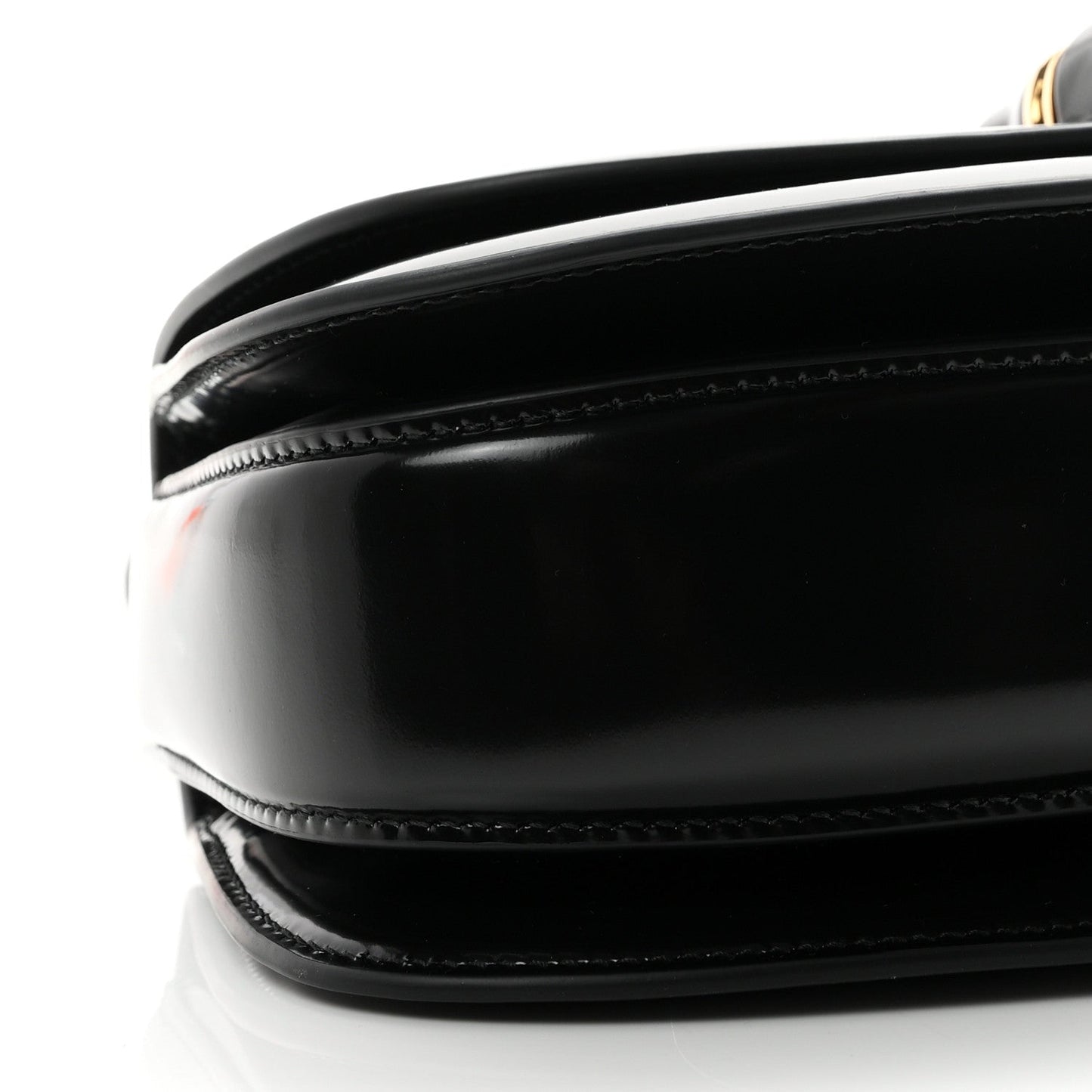 Shiny Polished Calfskin Medium Bamboo Diva Black