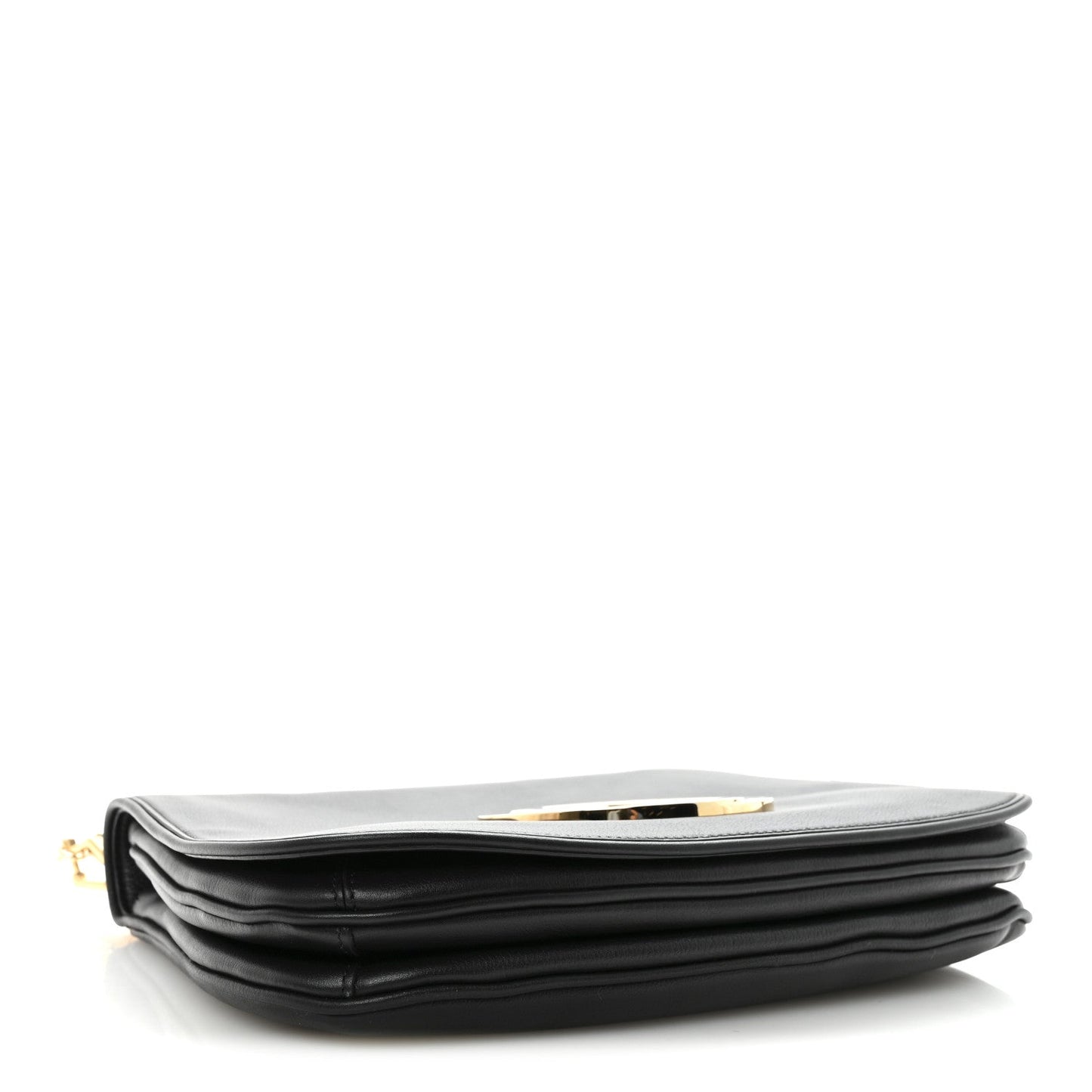 Roxy Calfskin Web Medium Studded Blondie Shoulder Flap Bag Black