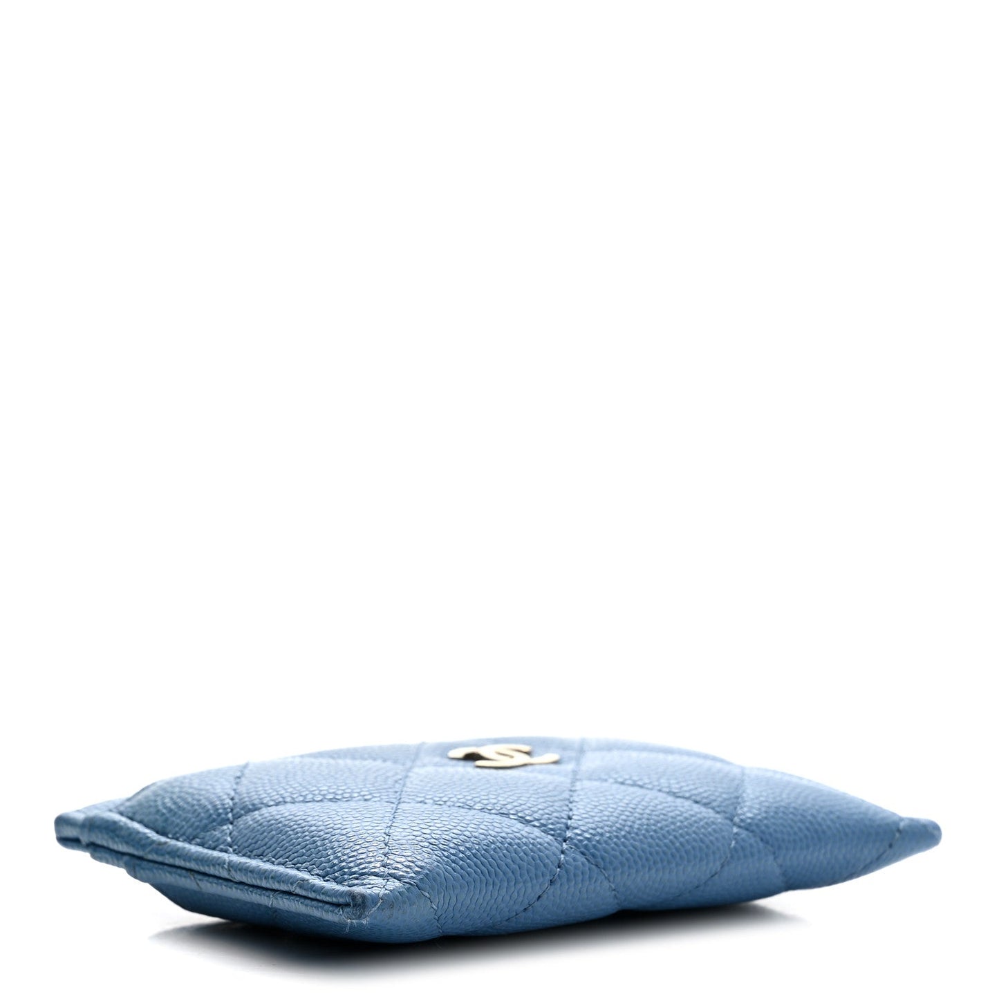 Caviar Quilted Card Holder Blue
