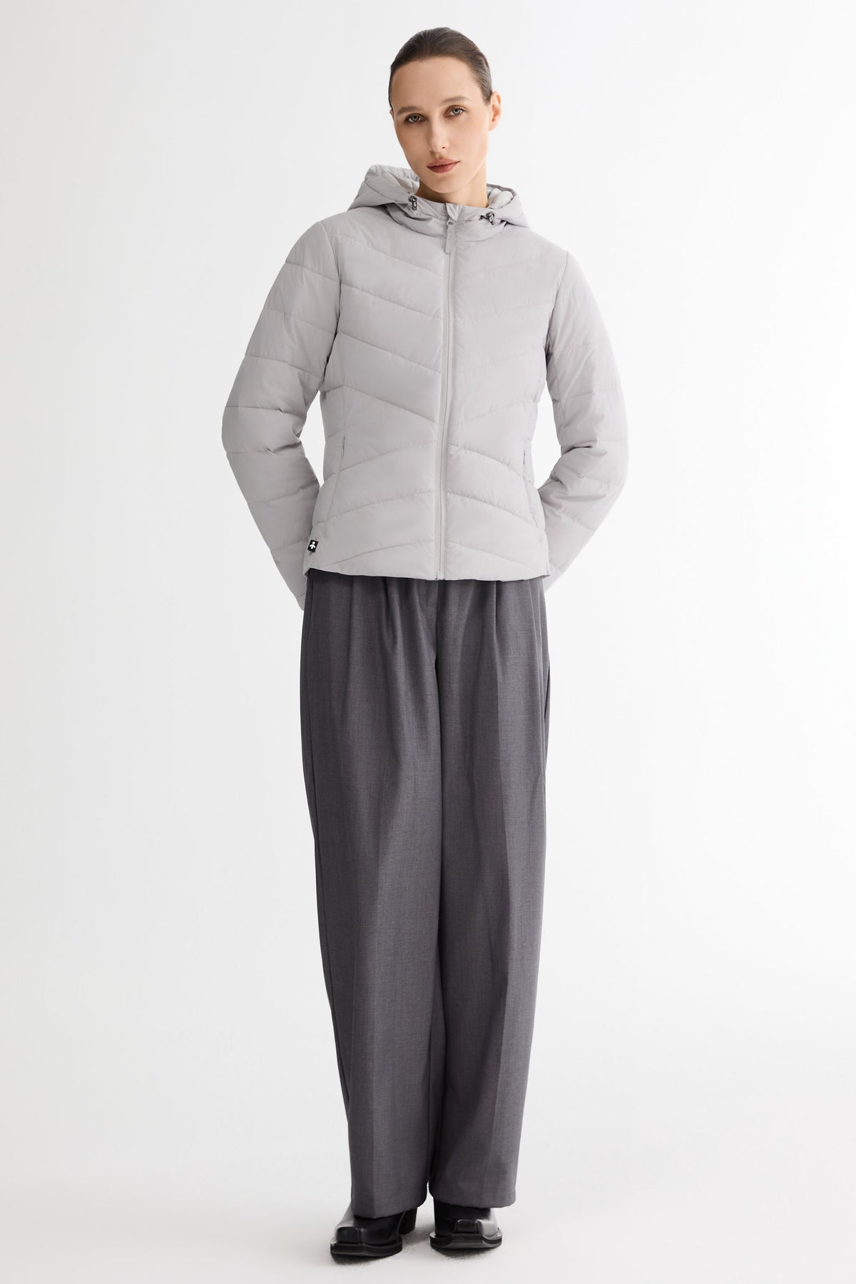 Flattering Quilted Puffer Lightweight Jacket with Hood
