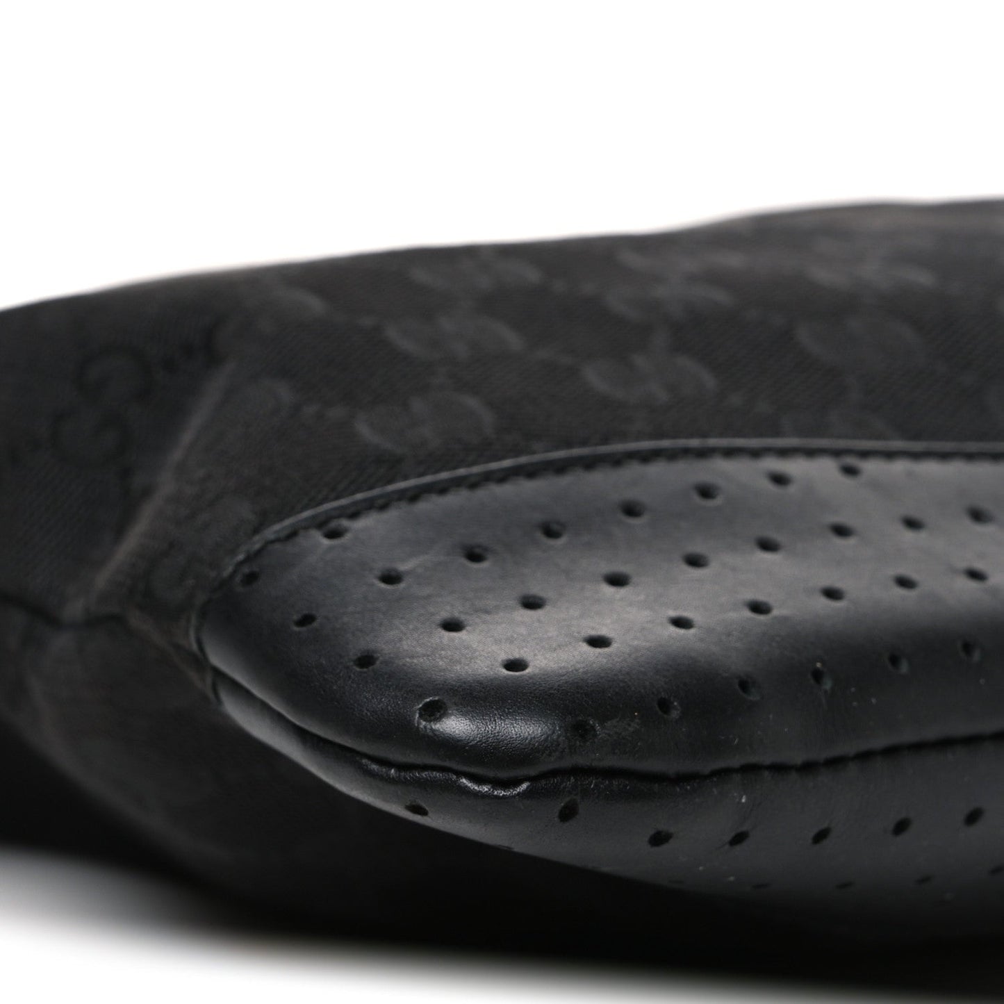 Monogram Calfskin Perforated Medium Flat Messenger Bag Black