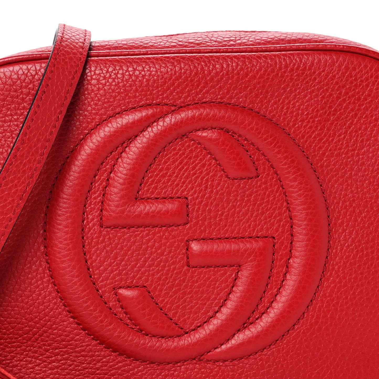 Pebbled Calfskin Small Soho Disco Bag Tabasco Red
