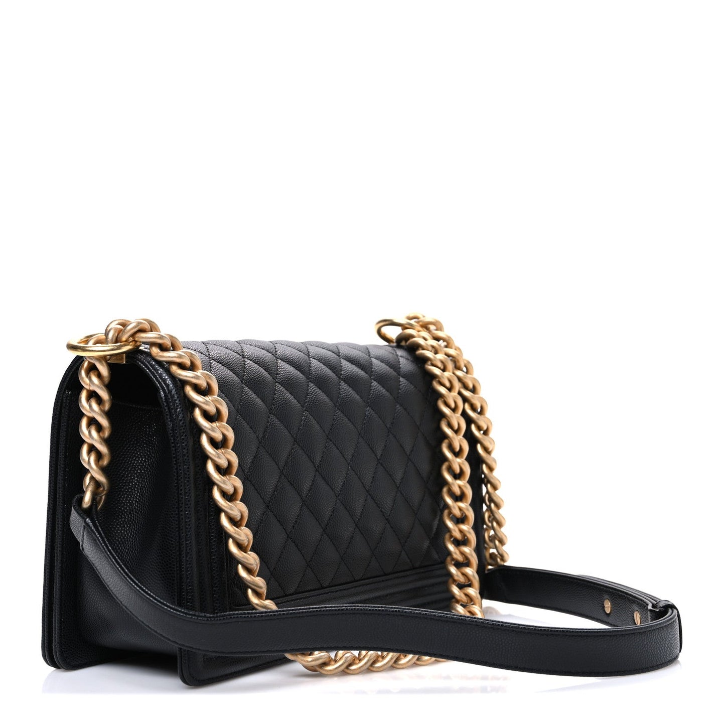Caviar Quilted Medium Boy Flap Black