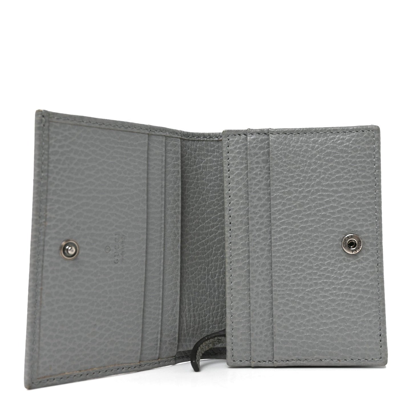Dollar Calfskin Enamel Monochrome Medium GG Marmont Wallet Deep Grey