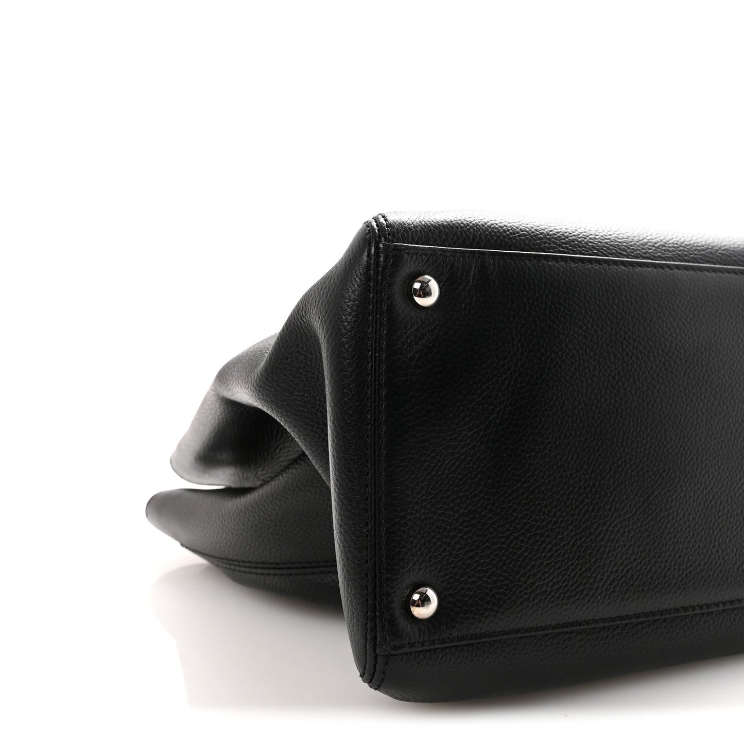Calfskin Cerf Executive Shopper Tote Black