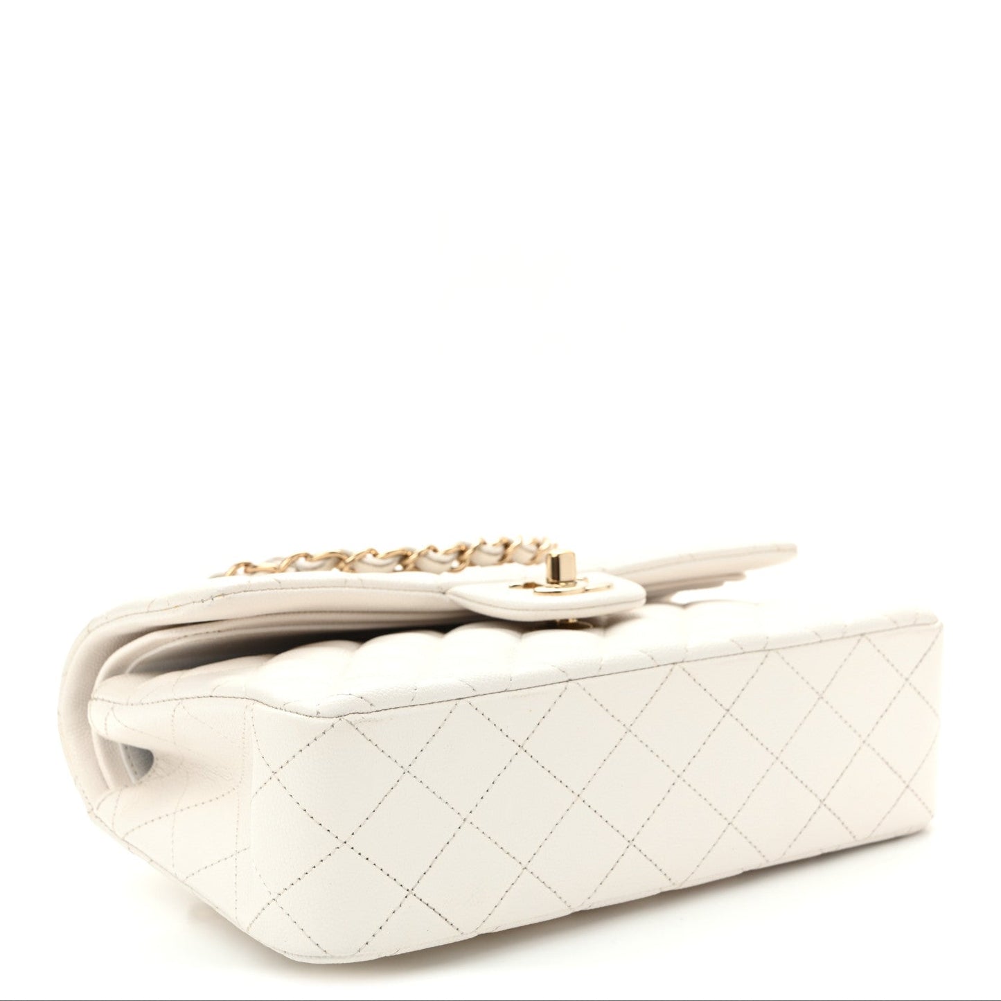 Caviar Quilted Small Double Flap White