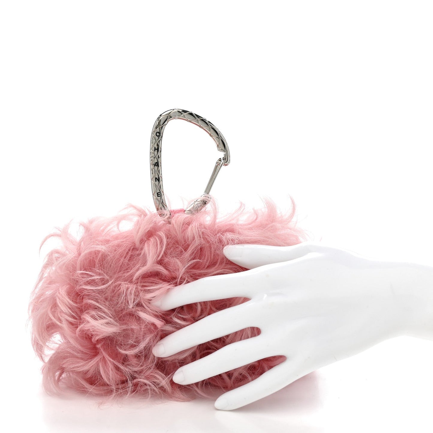 Shearling Lambskin CC Hook Card Holder Pink