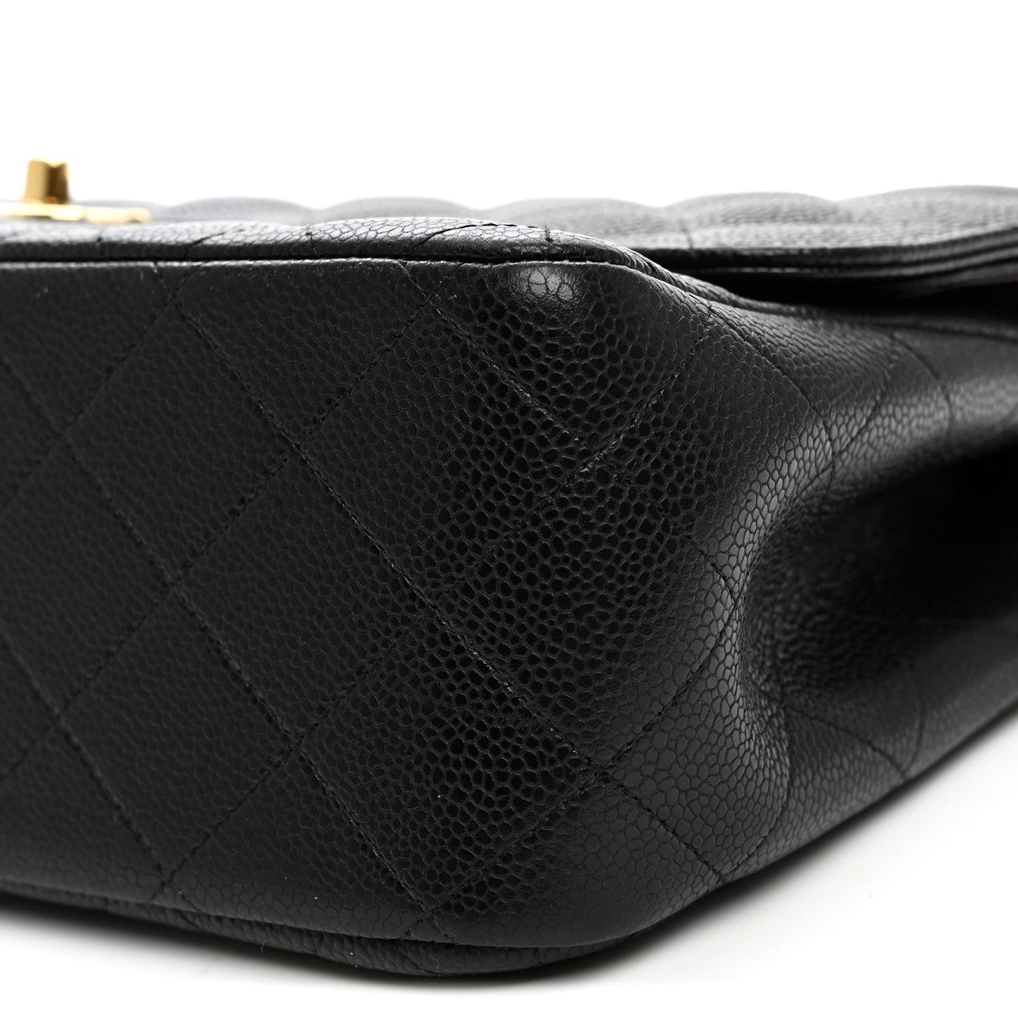Caviar Quilted Jumbo Double Flap Black