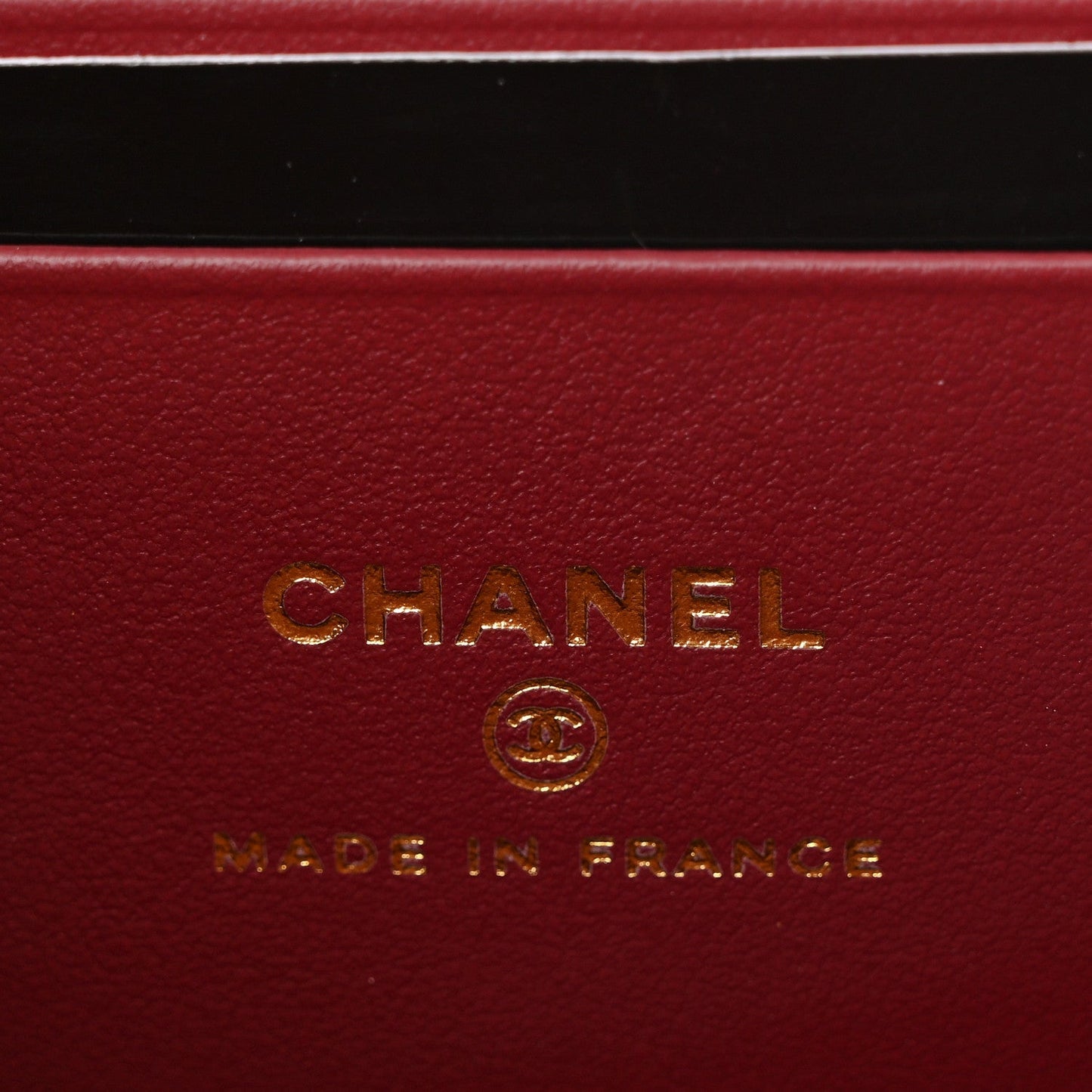 Caviar Chevron Quilted Top Handle Slim Vanity With Chain Burgundy
