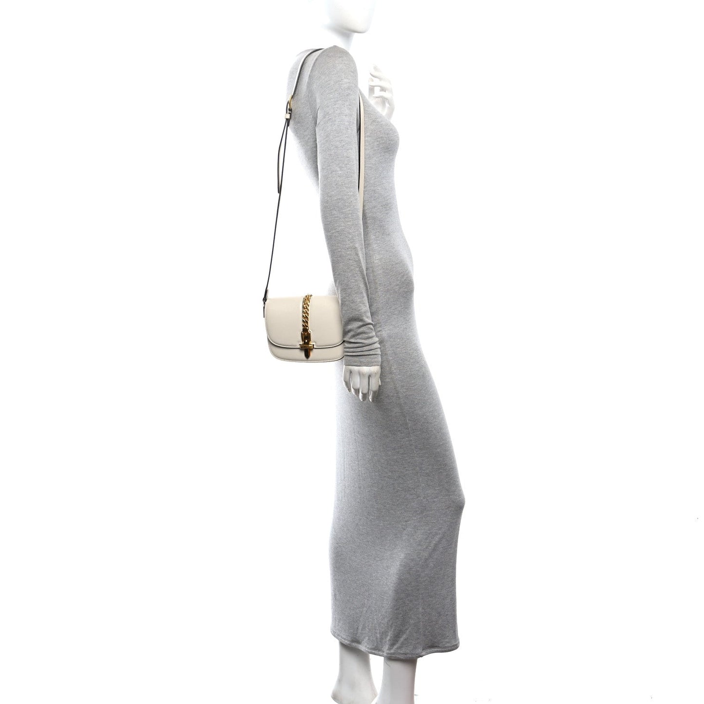 Azalea Calfskin Mini Sylvie 1969 Flap Messenger Bag Mystic White