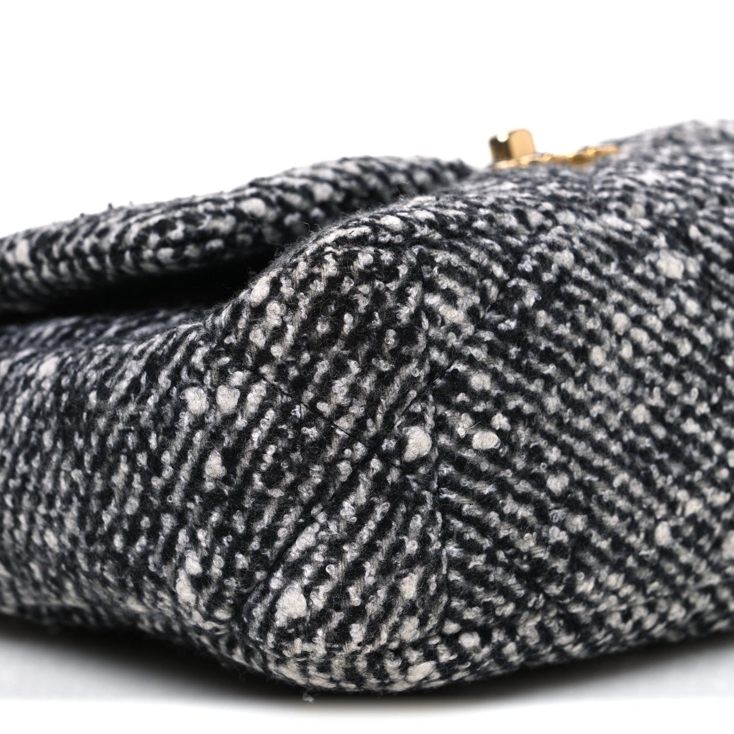 Tweed Quilted Medium Chanel 19 Flap Grey