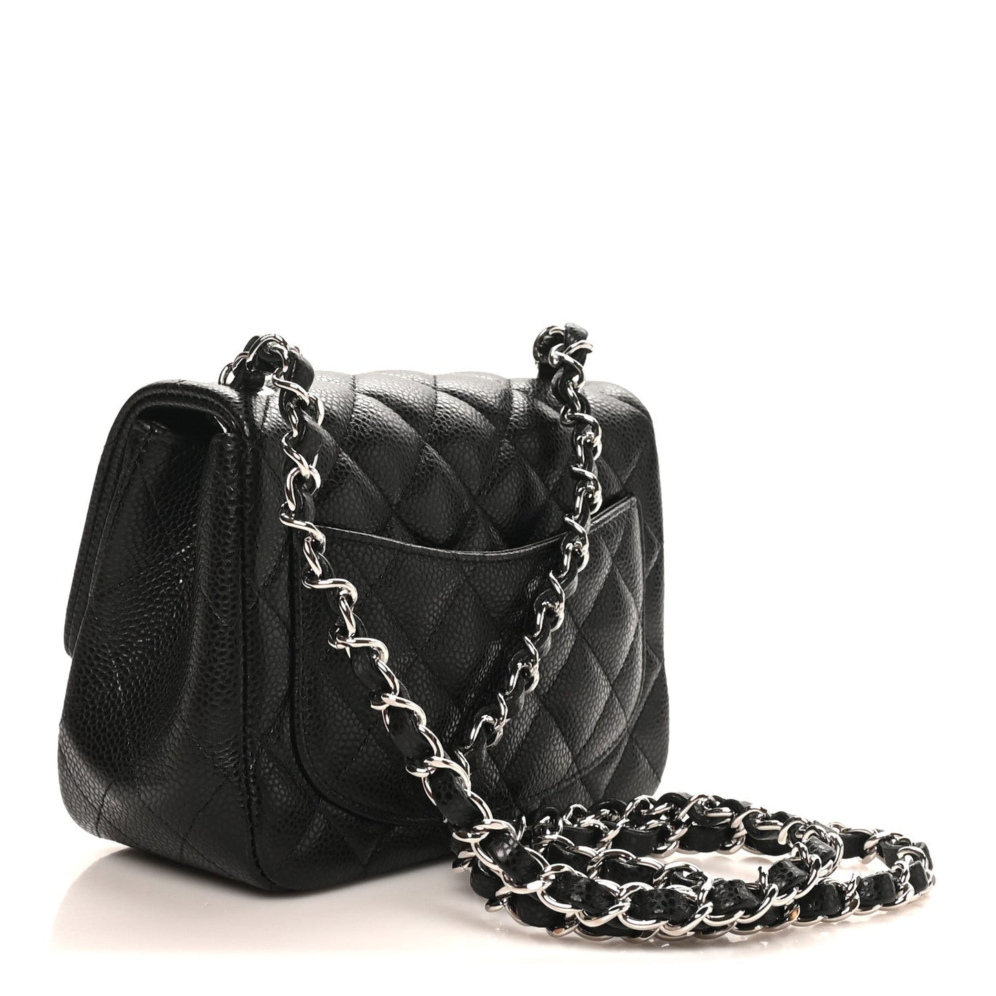 Caviar Quilted Mini Square Flap Black