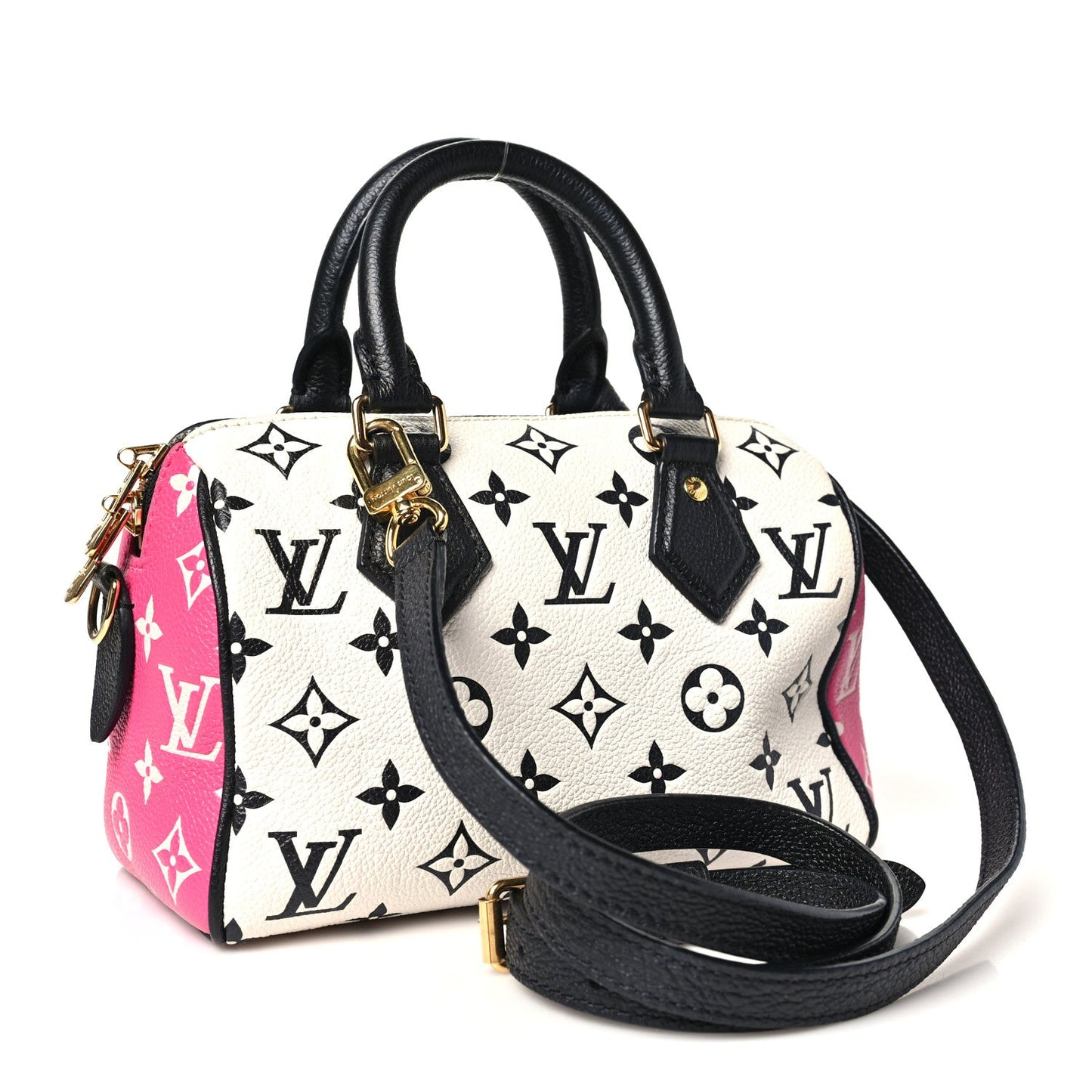 Empreinte Monogram Spring in the City Speedy Bandouliere 20 Black White Pink