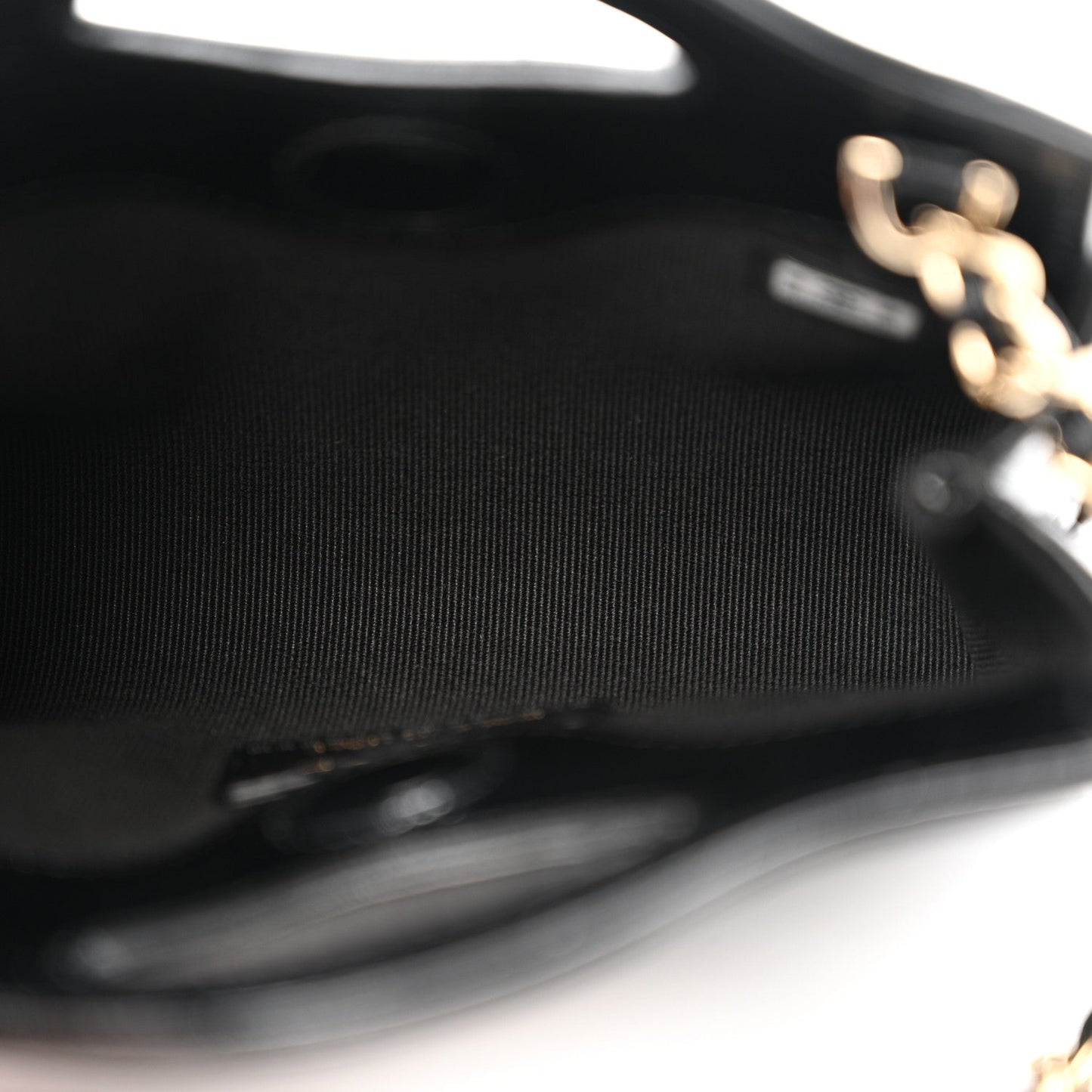 Shiny Lambskin Quilted Micro 31 Clutch With Chain Black