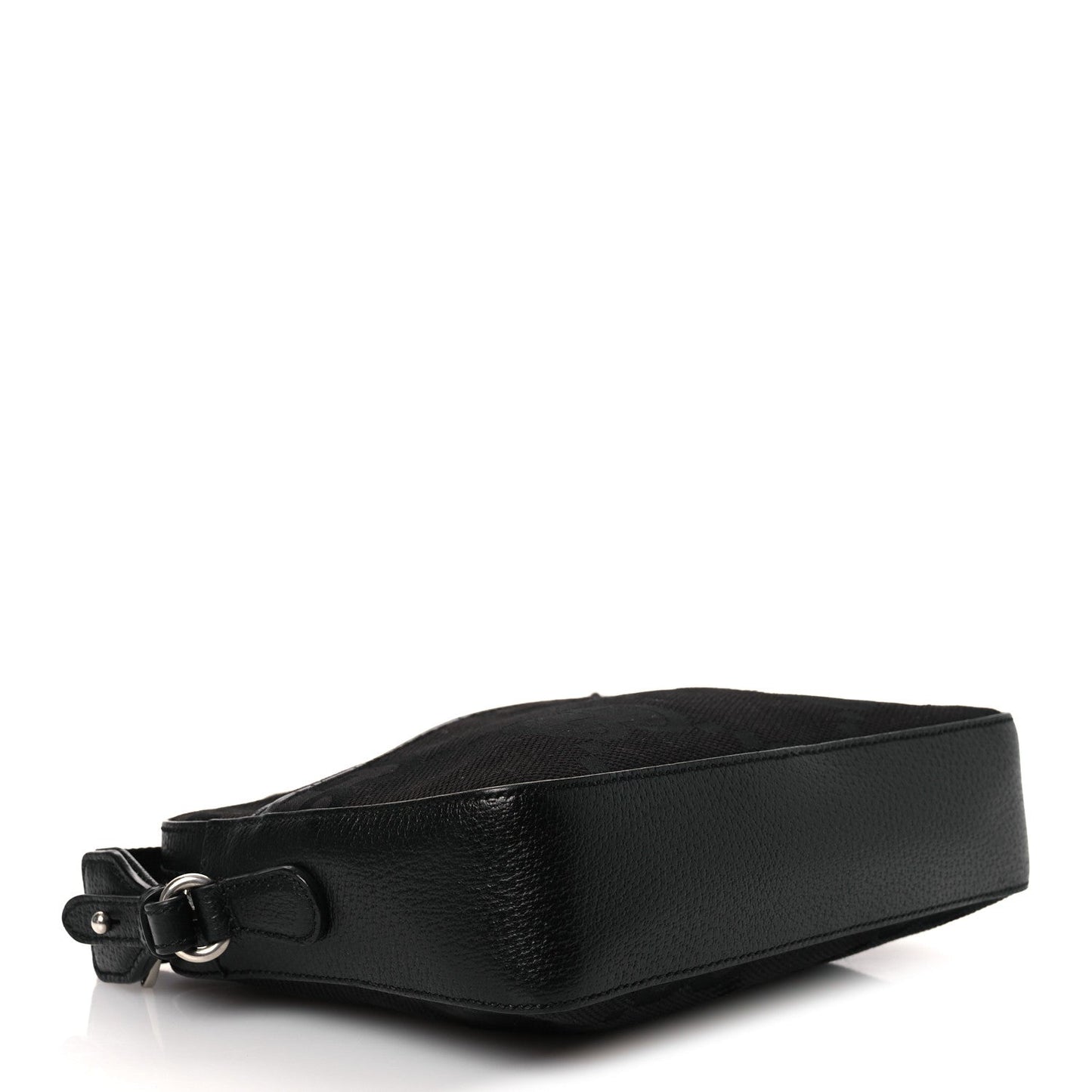 Monogram Jumbo GG Textured Dollar Calfskin Web Messenger Shoulder Bag Black