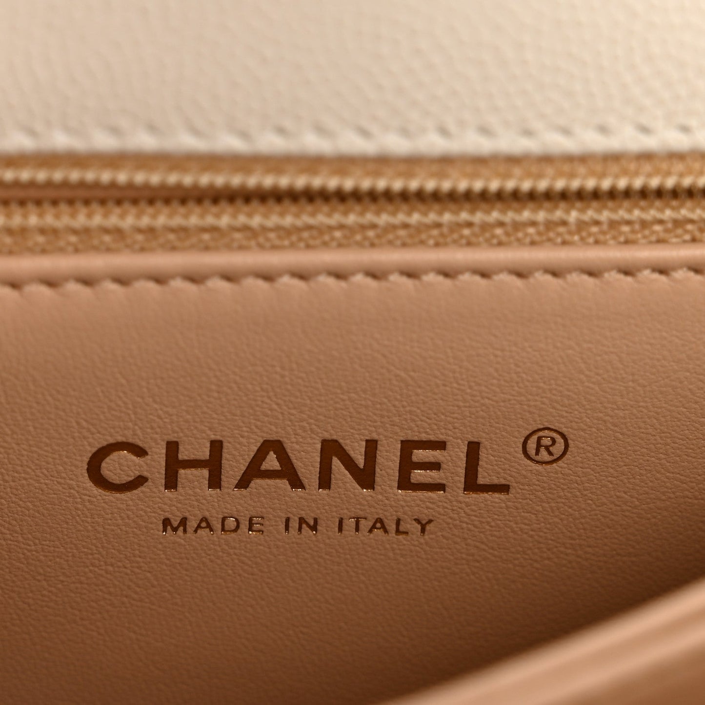 Caviar Quilted Mini Coco Handle Flap White