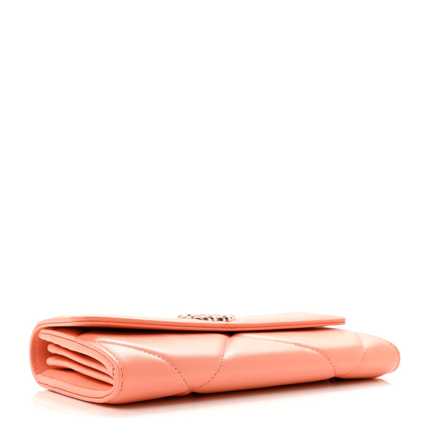 Lambskin Quilted Chanel 19 Flap Wallet Light Pink
