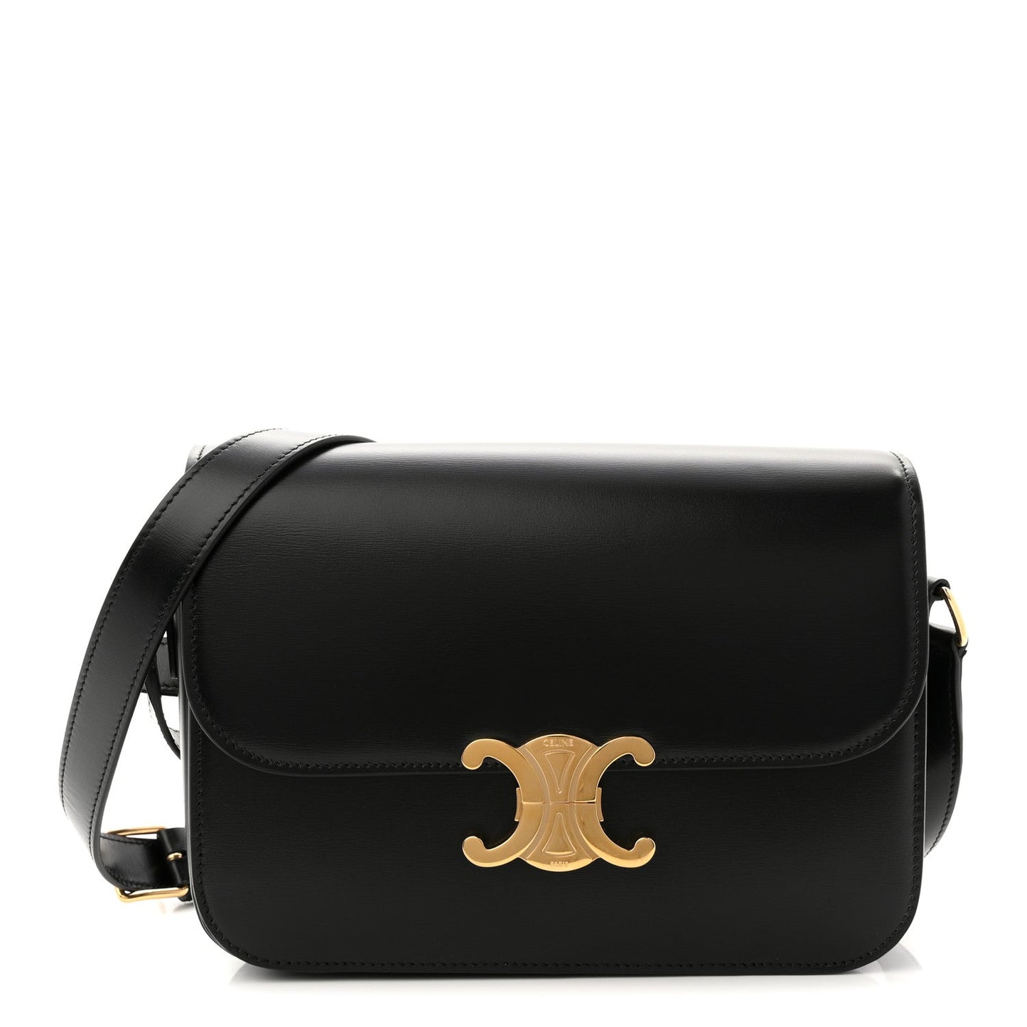 Shiny Calfskin Medium Triomphe Black
