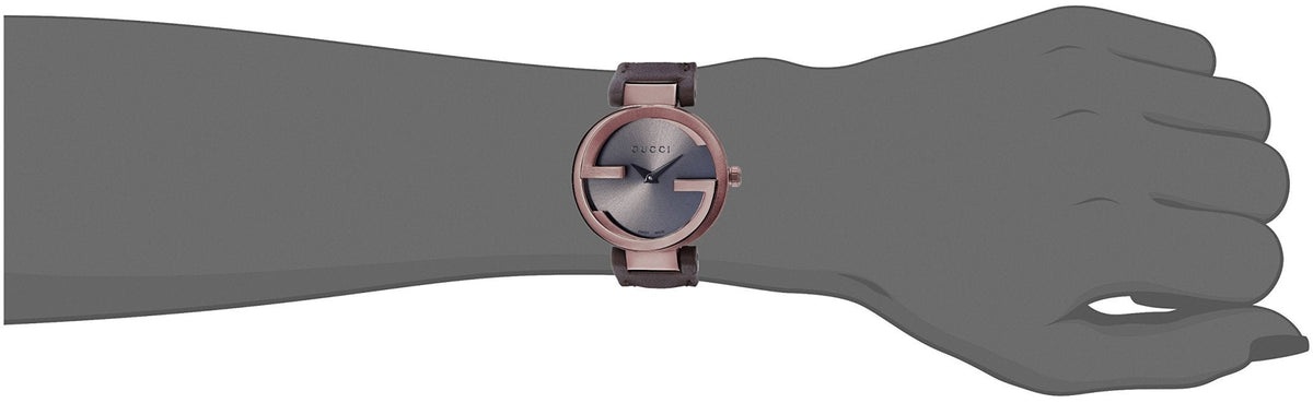 Gucci G Interlocking Brown Dial Brown Leather Strap Watch For Women - YA133504