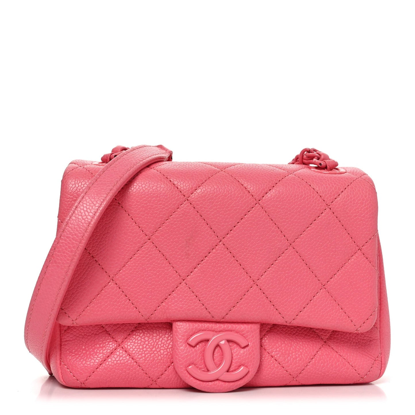 Caviar Quilted Mini Incognito Square Flap Pink