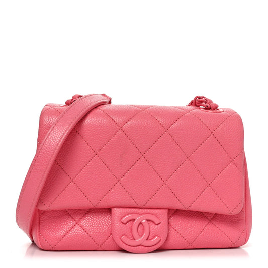Caviar Quilted Mini Incognito Square Flap Pink