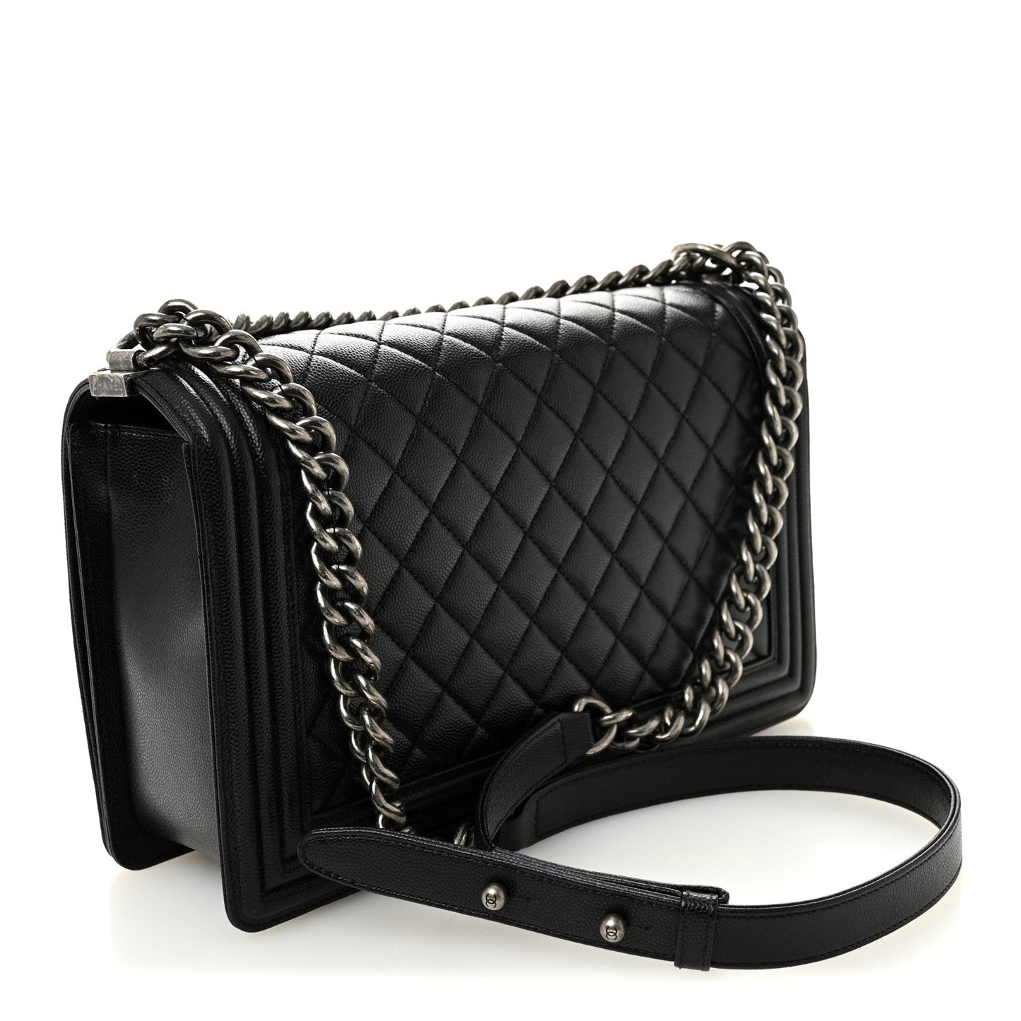 Caviar Quilted New Medium Boy Flap Black