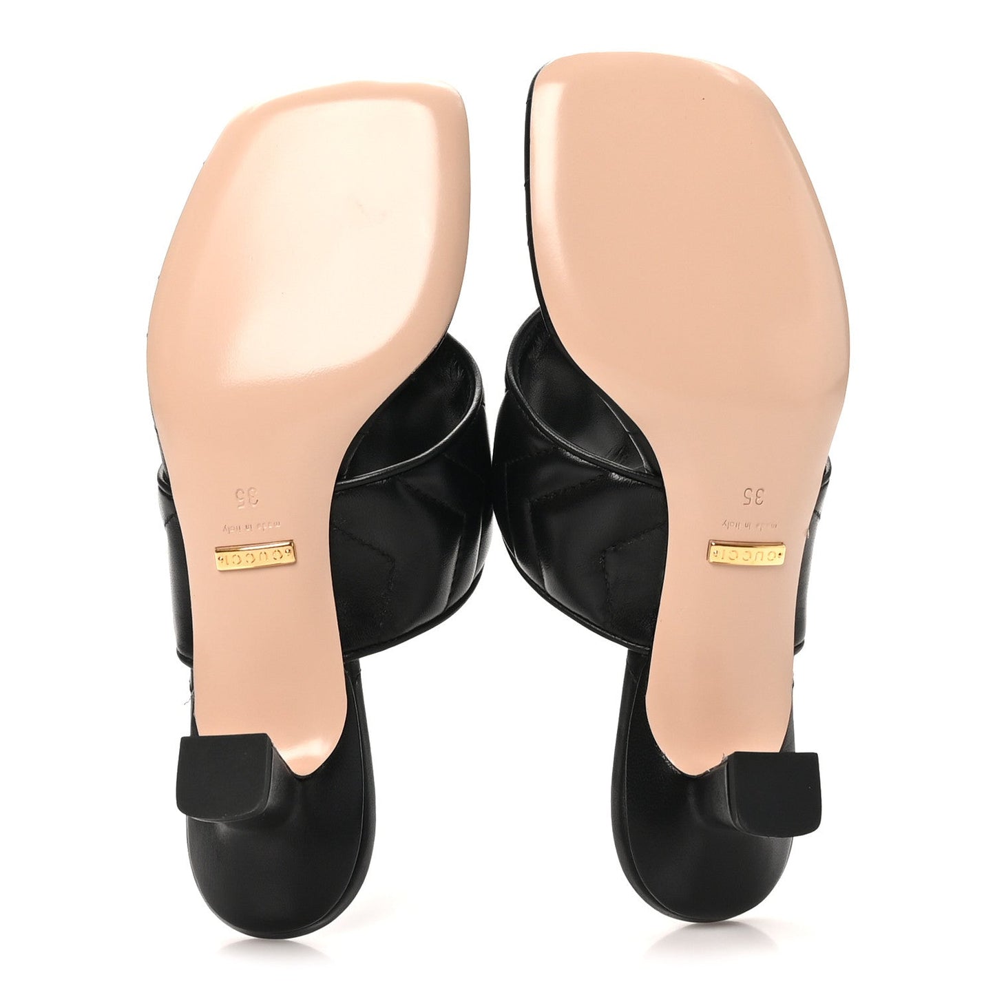 Nappa Charlotte Double G Marmont Thong Pumps 35 Black 35 Mystic White