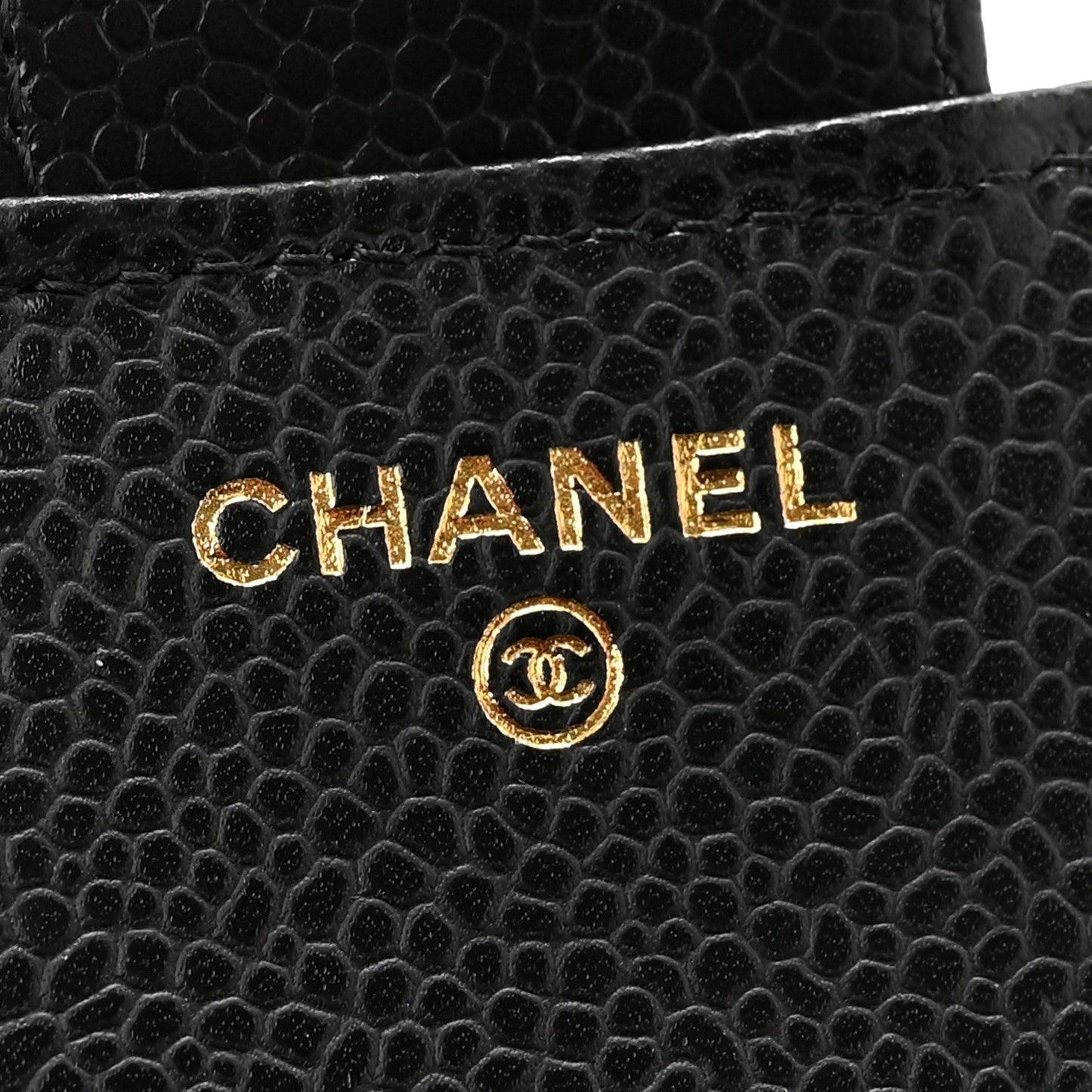 Caviar Quilted Compact Flap Wallet Black
